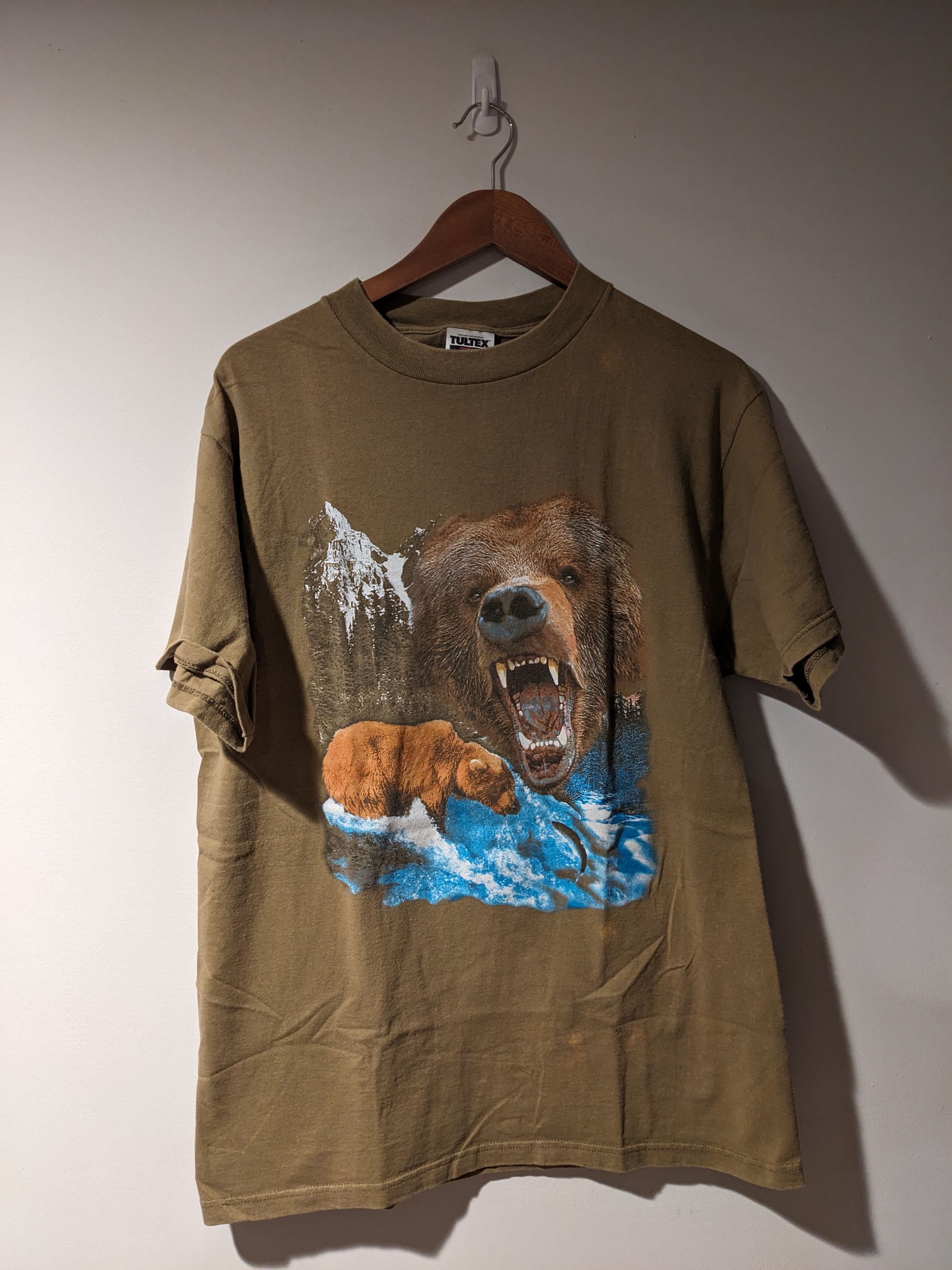 Vintage Vintage 90s Bear Animal Nature Wildlife Brown Large T-Shirt Size US L / EU 52-54 / 3 - 1 Thumbnail