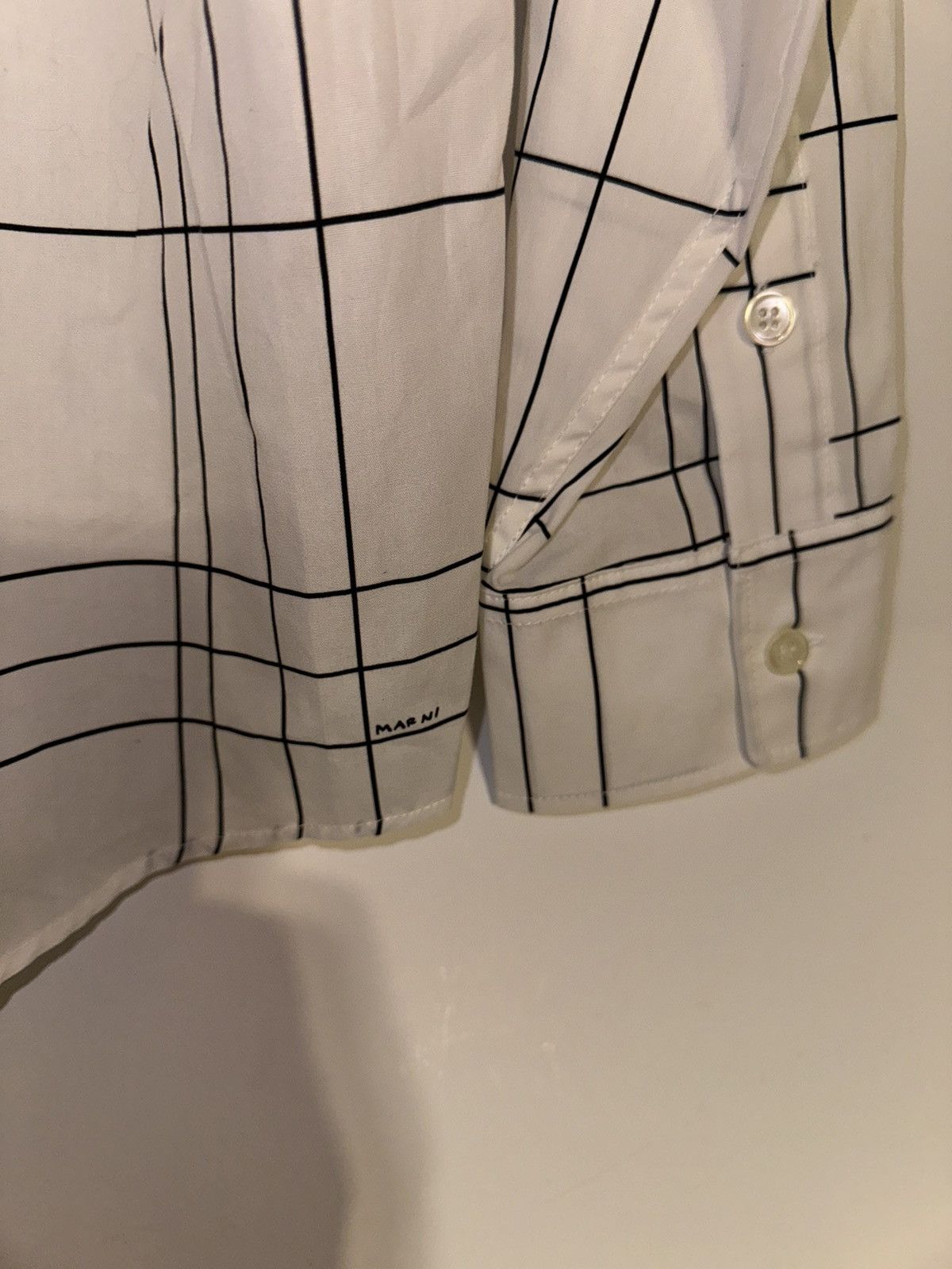 Marni Marni Thin Check Poplin Shirt Blue/white Long Sleeve 50 Size US M / EU 48-50 / 2 - 9 Thumbnail