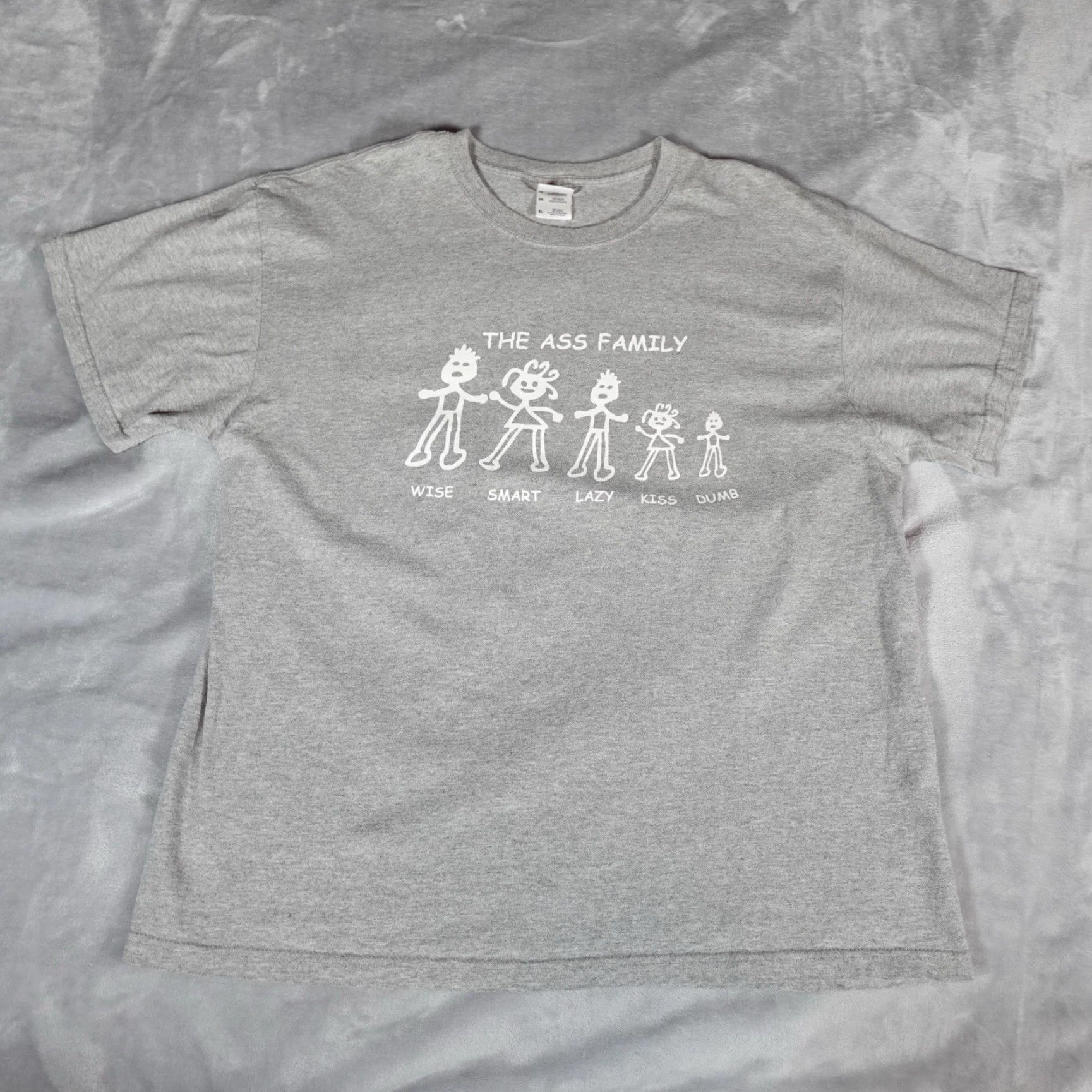 Fruit Of The Loom Funny Graphic Print T-Shirt Mens XL Gray Fruit of the Loom Y2K Humor Size US XL / EU 56 / 4 - 3 Thumbnail