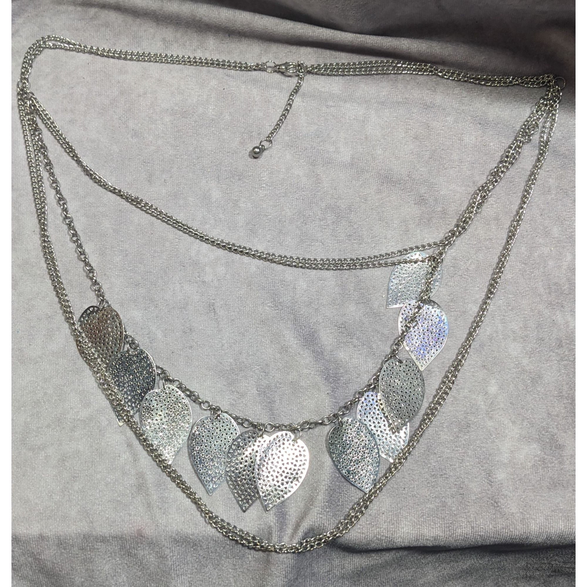 Other Nature Inspired Multilayer Chain And Leaf Charm Necklace Size ONE SIZE - 8 Thumbnail