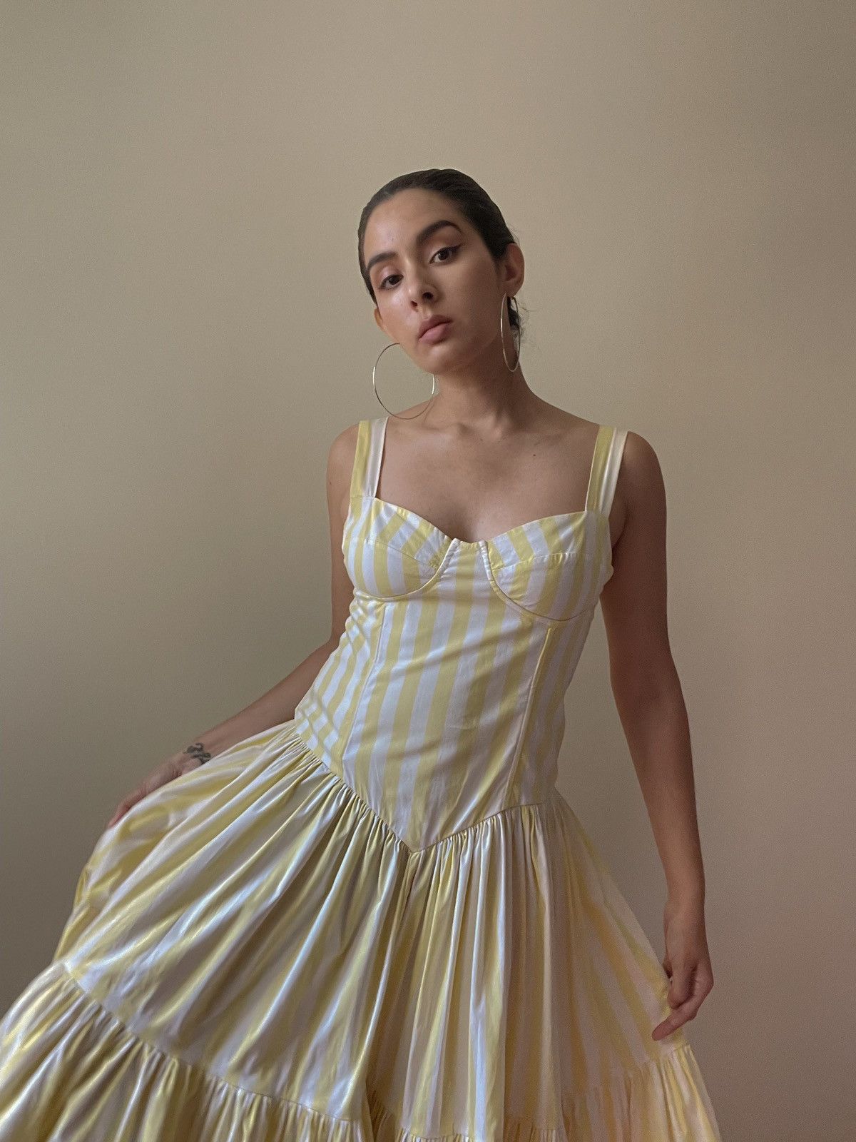 Vintage Vintage Cotton Stripe Dress Size M / US 6-8 / IT 42-44 - 2 Thumbnail