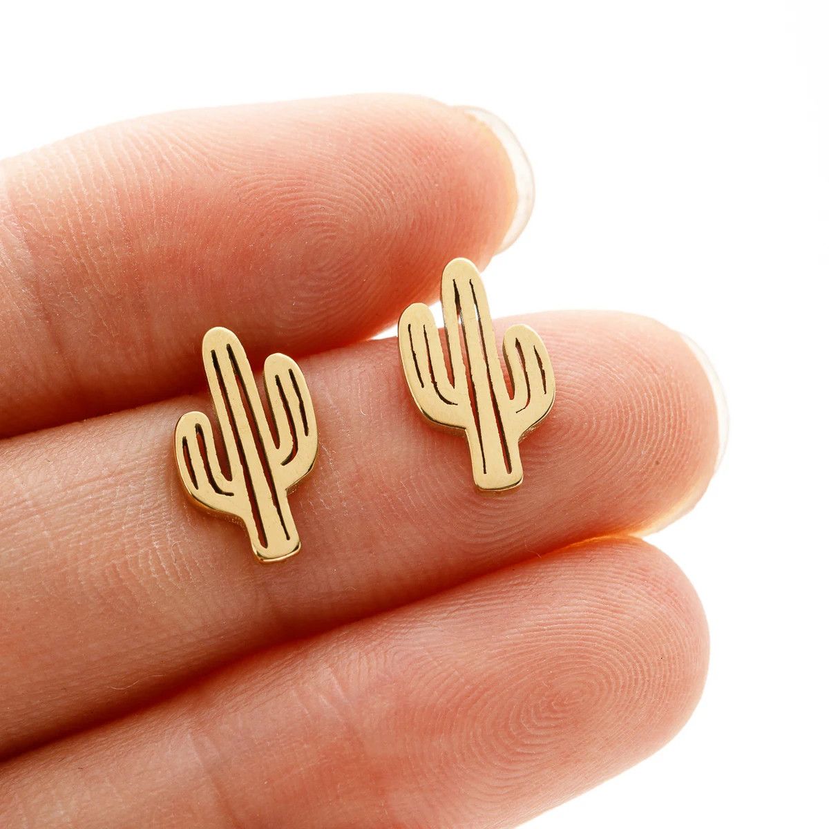 Jewelry Desert Cactus Stud Earrings Charm Earring Gift Size ONE SIZE - 2 Thumbnail