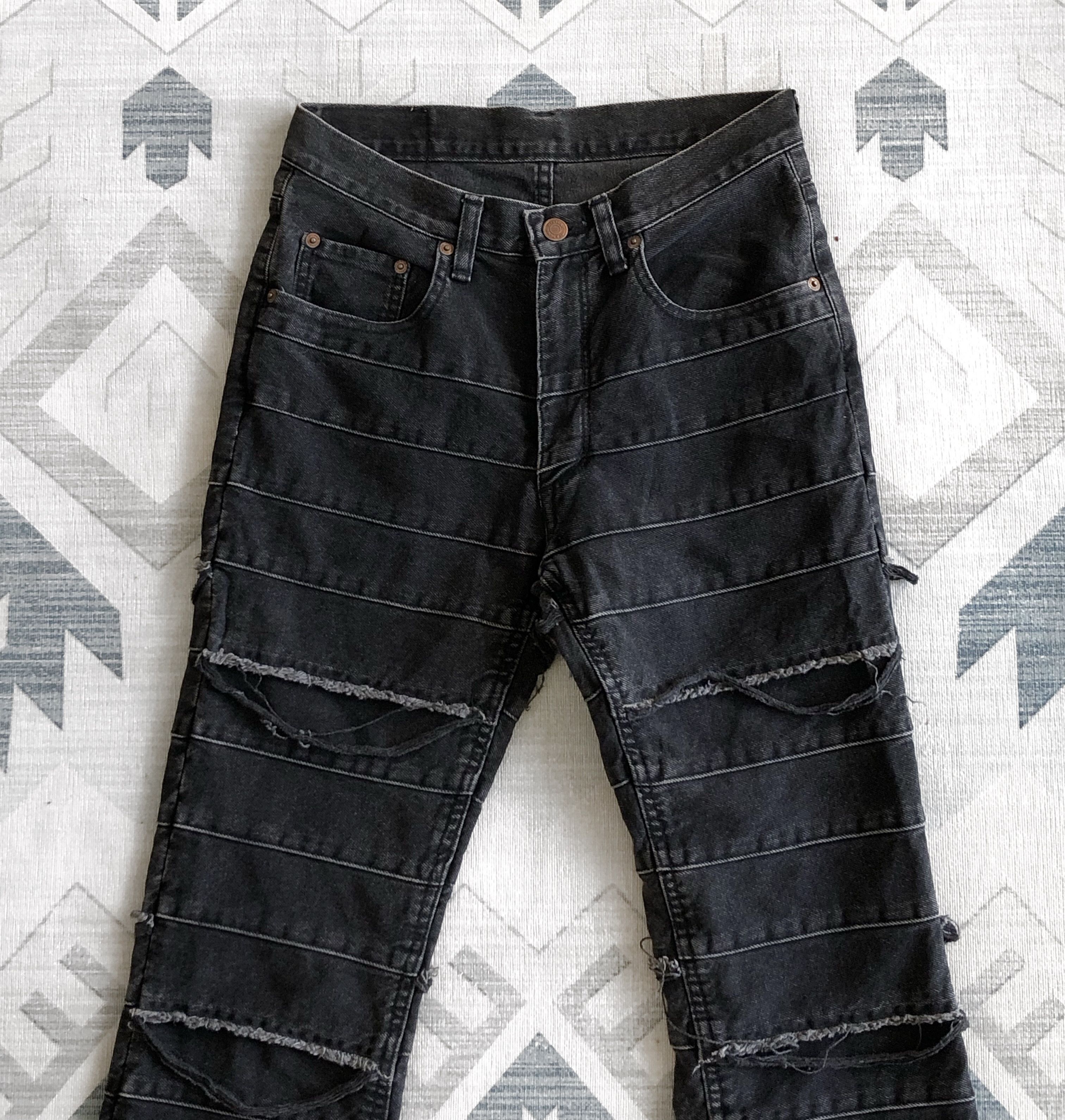 Hysteric Glamour ARCHIVE🔥RARE 90’S HAGI PATCHWORK FLARE KINKY JEANS Size 28" / US 6 / IT 42 - 5 Thumbnail