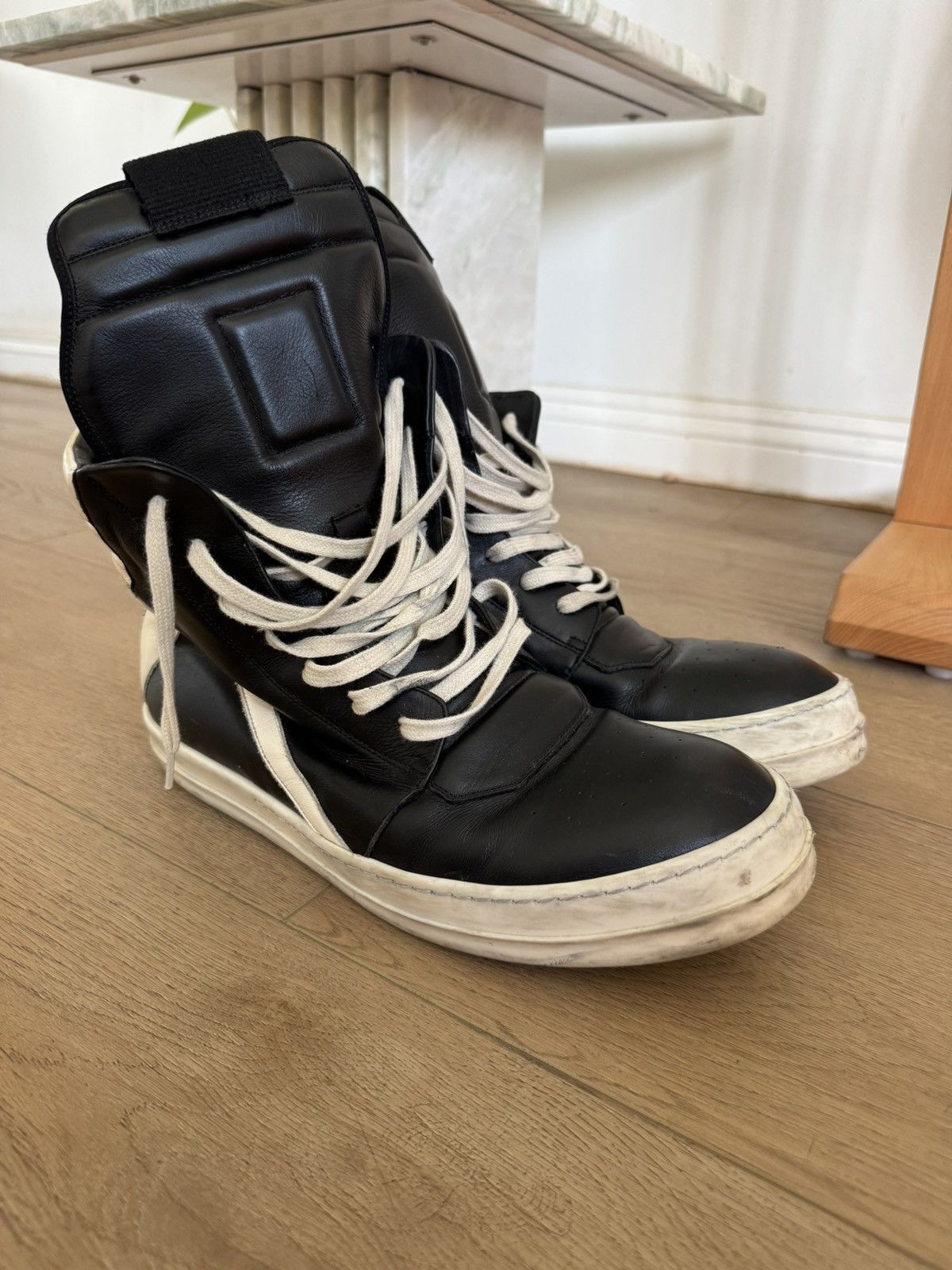 Rick Owens FW15 Sphinx Laser Cut Geobasket Sneakers 42 | Grailed