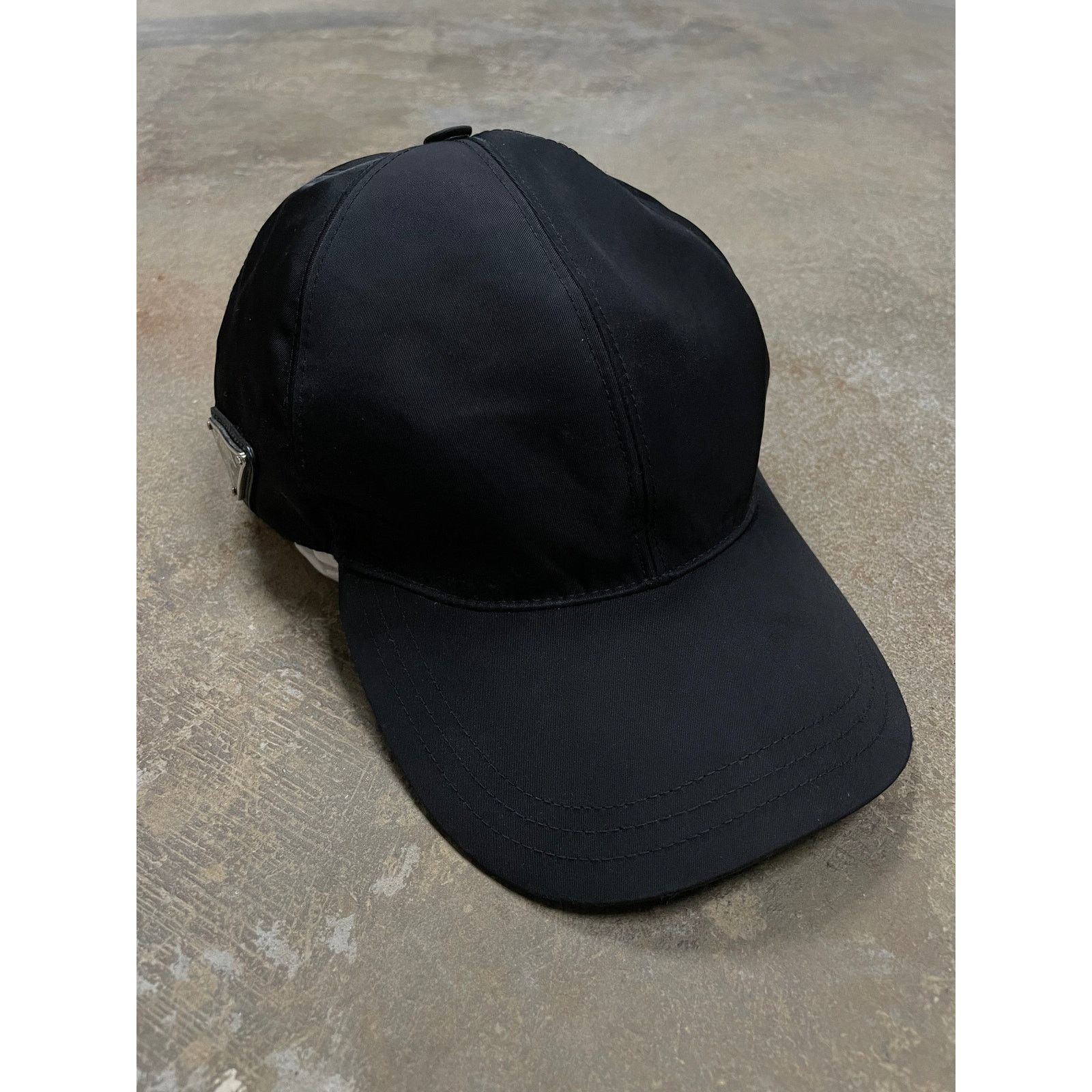 Prada Nylon Cap Black Used Large