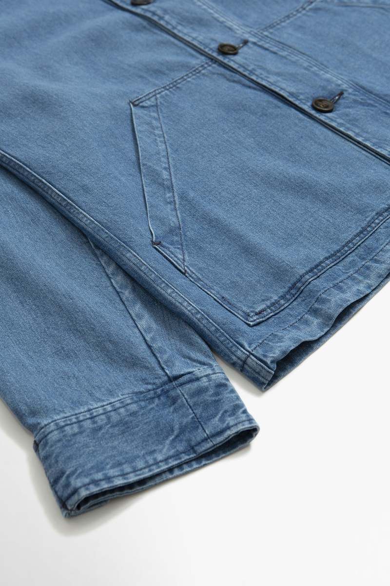Officine Generale o1mle1025 Lorenzo Tencel Work Jacket in Light Blue Size US XXL / EU 58 / 5 - 3 Thumbnail