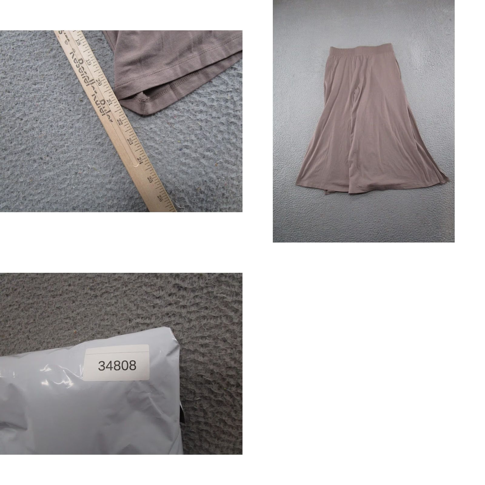 Vintage AnyBody Cozy Knit Wide Leg Pants Women's S Beige Beach Stretch Size 28" / US 6 / IT 42 - 8 Thumbnail