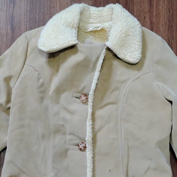 Other Vintage Town'N Ranch Western Shearling Suede Leather Coat Size US L / EU 52-54 / 3 - 1 Thumbnail