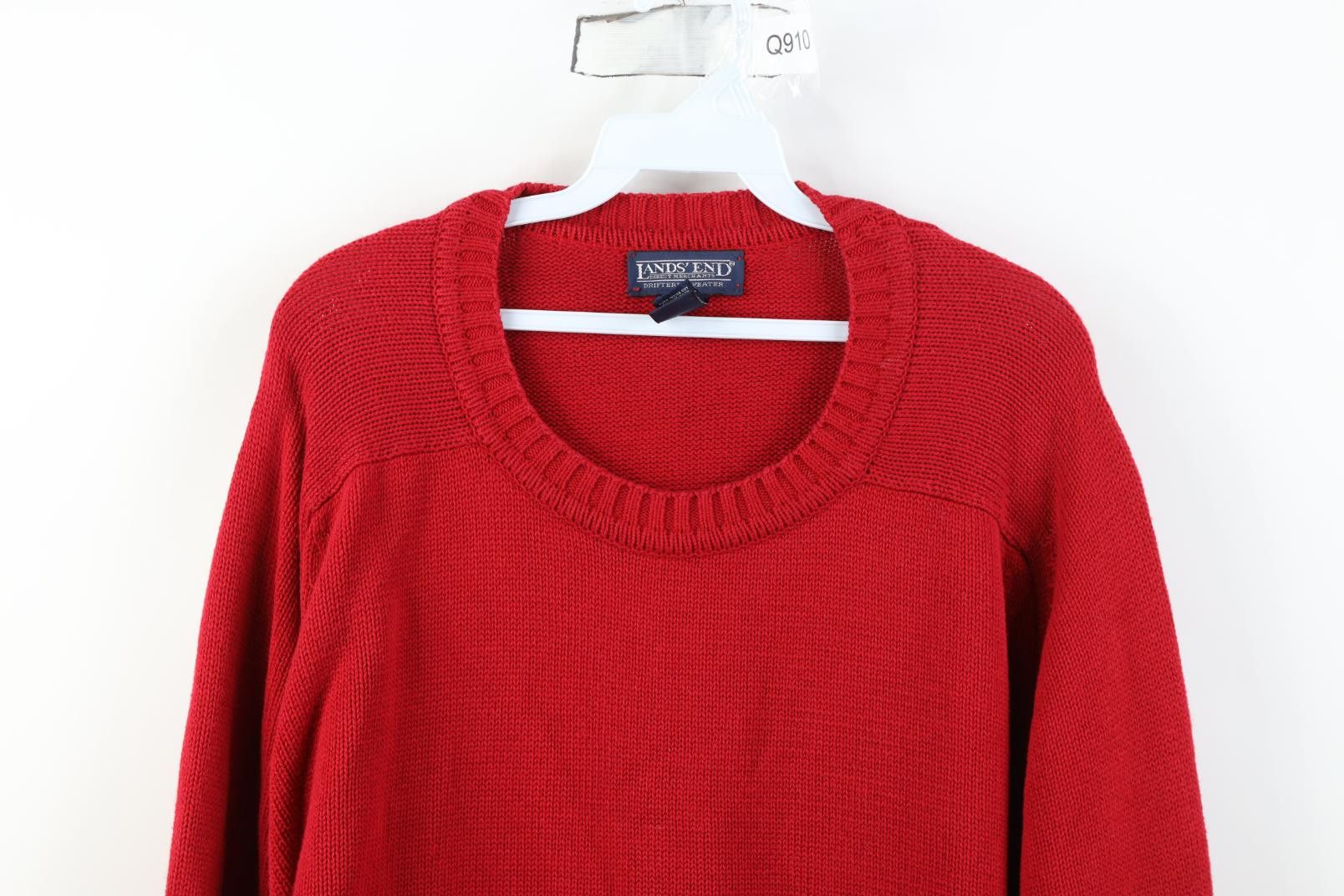 Lands' End Vintage 90s Lands End Knit Drifter Crewneck Sweater Red USA Size US L / EU 52-54 / 3 - 2 Thumbnail