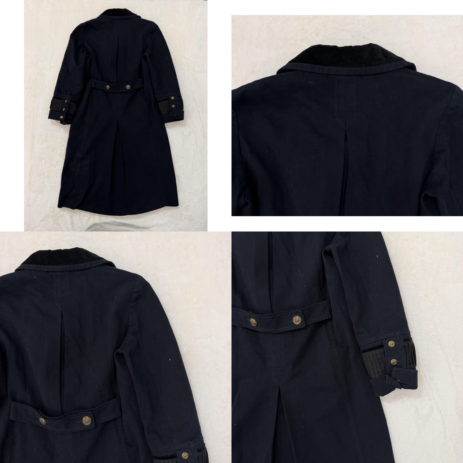 Ralph Lauren Ralph Lauren Polo Jeans Coat Womens Large Blue Trench Coat Military Army Buttoned Belted Long Sleeve Lined Twill Size 36" / US 14 / IT 50 - 9 Thumbnail