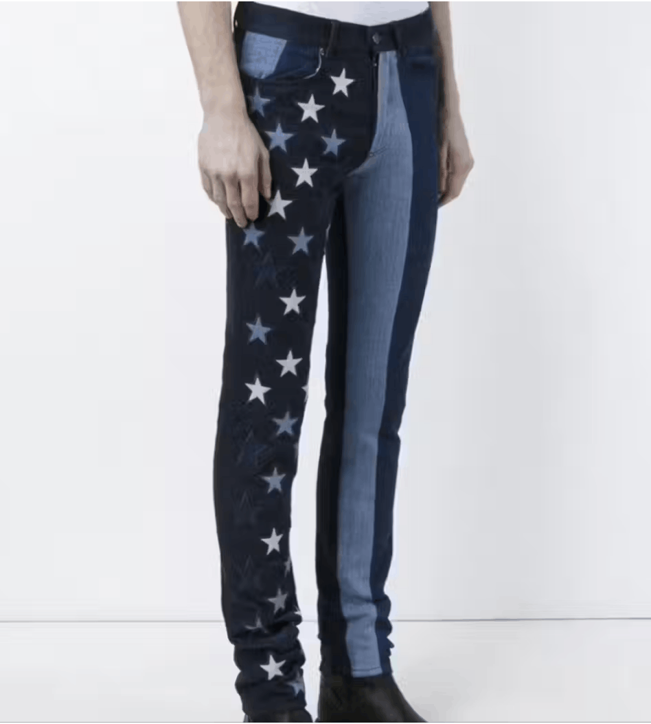 Givenchy $1300 Panelled Patchwork Stars Stripes Denim Jean size 30 Size US 30 / EU 46 - 1 Thumbnail