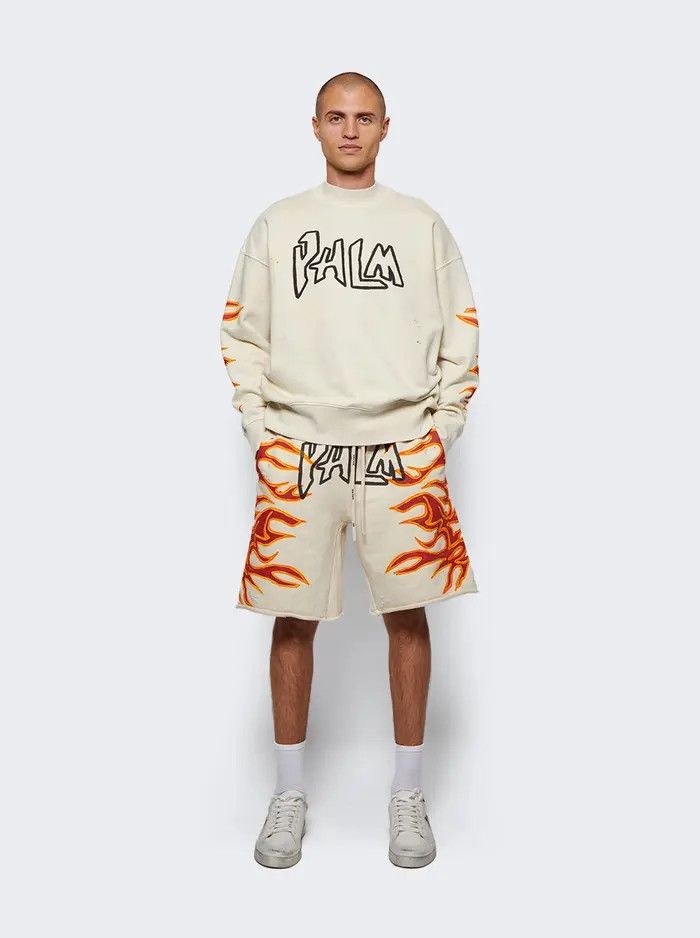 Palm Angels o1mle0226 Graffiti Flames Sweatshorts in Multicolor Size US 36 / EU 52 - 2 Thumbnail