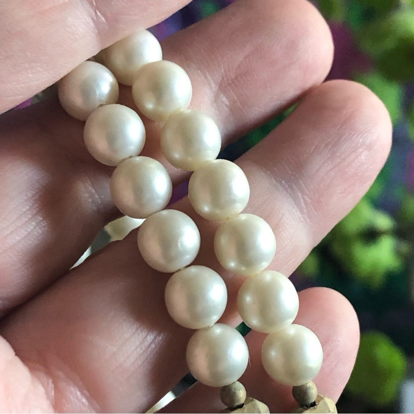 Vintage Vintage oval cloisonné white pearl bead necklace Size ONE SIZE - 11 Thumbnail