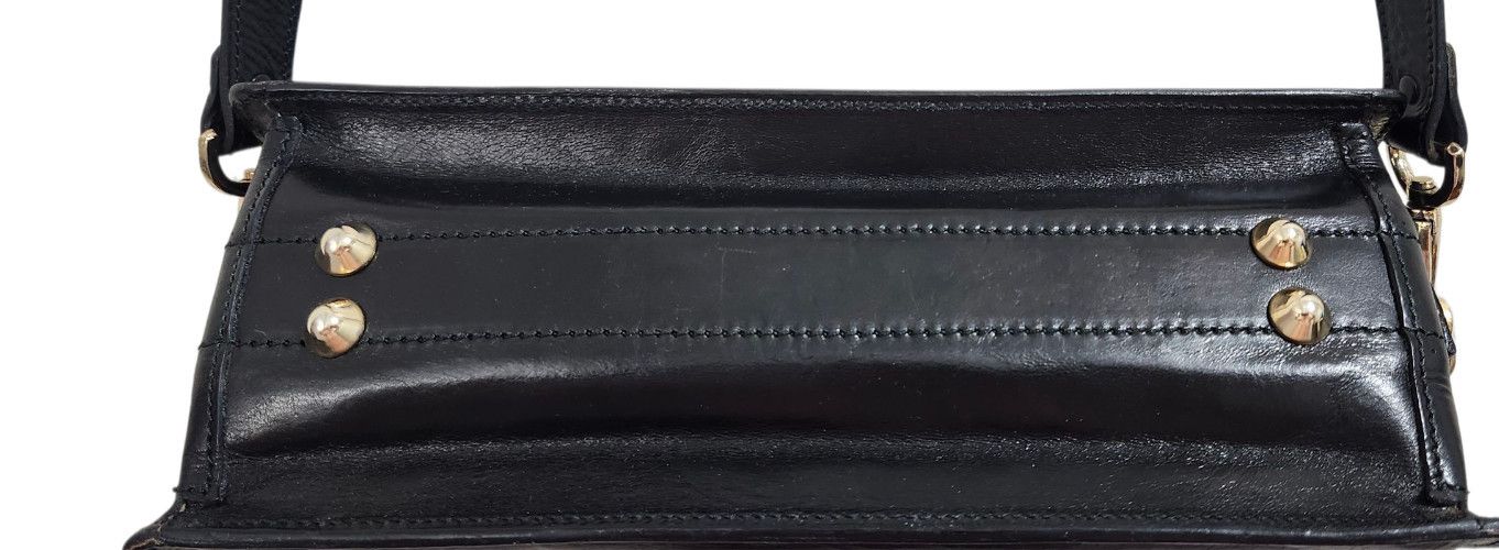 Other Francesco Rogani Black Leather Structured Handbag Gold Size ONE SIZE - 9 Thumbnail