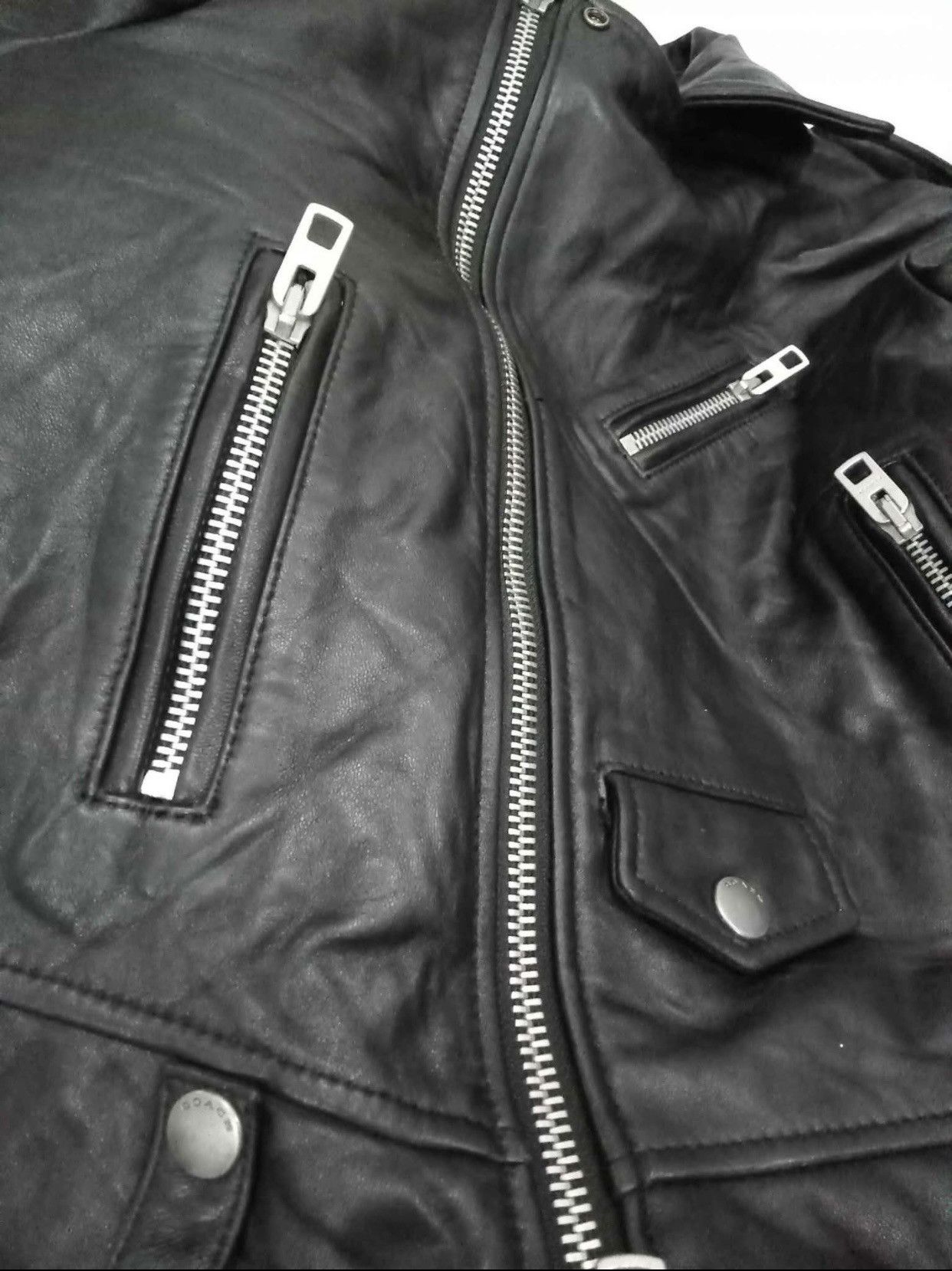Coach Coach Moto Leather Jacket Size L / US 10 / IT 46 - 8 Thumbnail