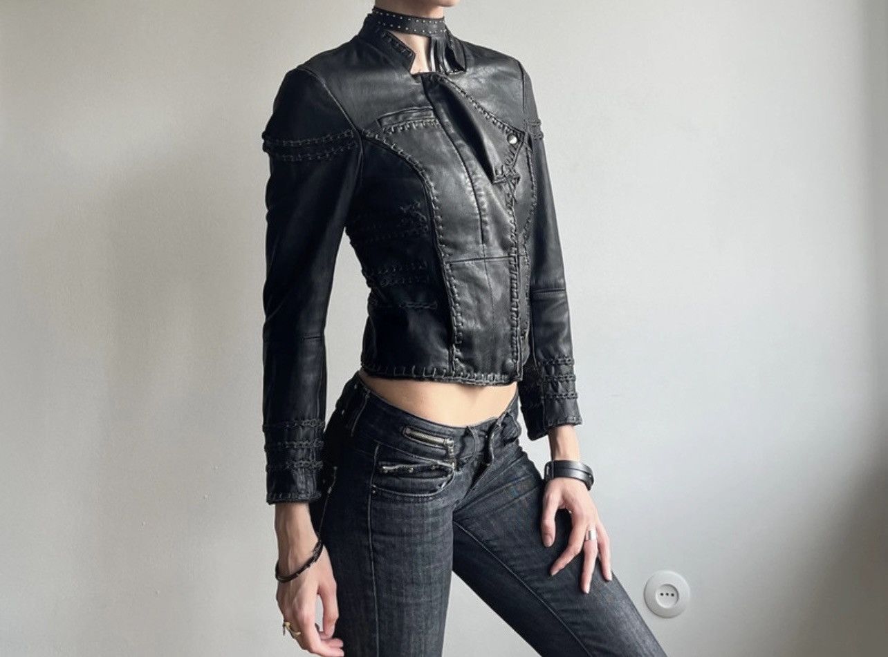 Other Kate moss & topshop black biker jacket genuine leather Size XS / US 0-2 / IT 36-38 - 7 Thumbnail