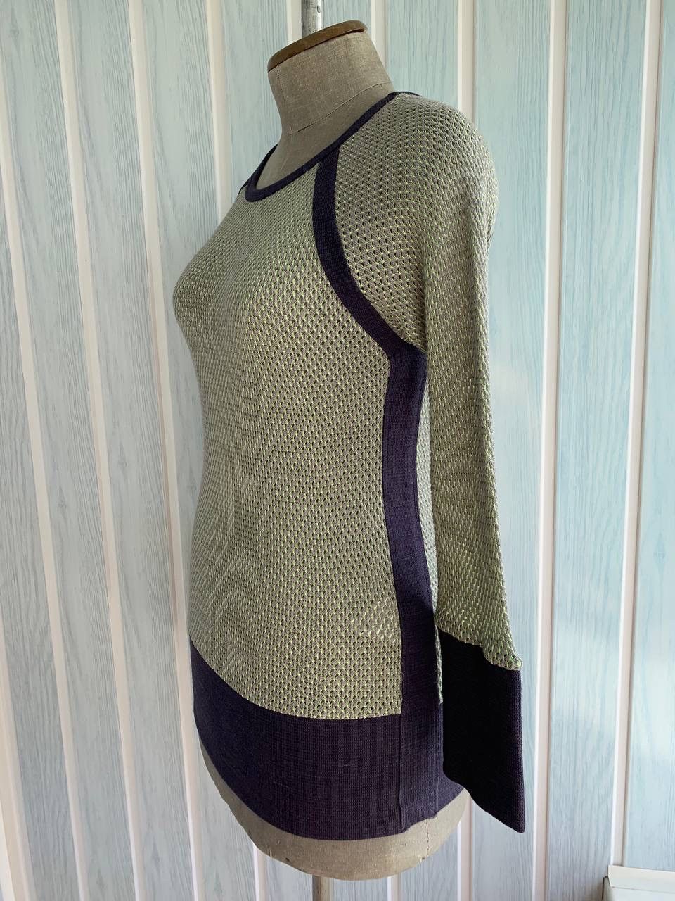 Chloe × Designer × See by Chloe See By Chloe Women’s Cotton & Ramie Multicolor Knit Blouse Size M / US 6-8 / IT 42-44 - 4 Thumbnail