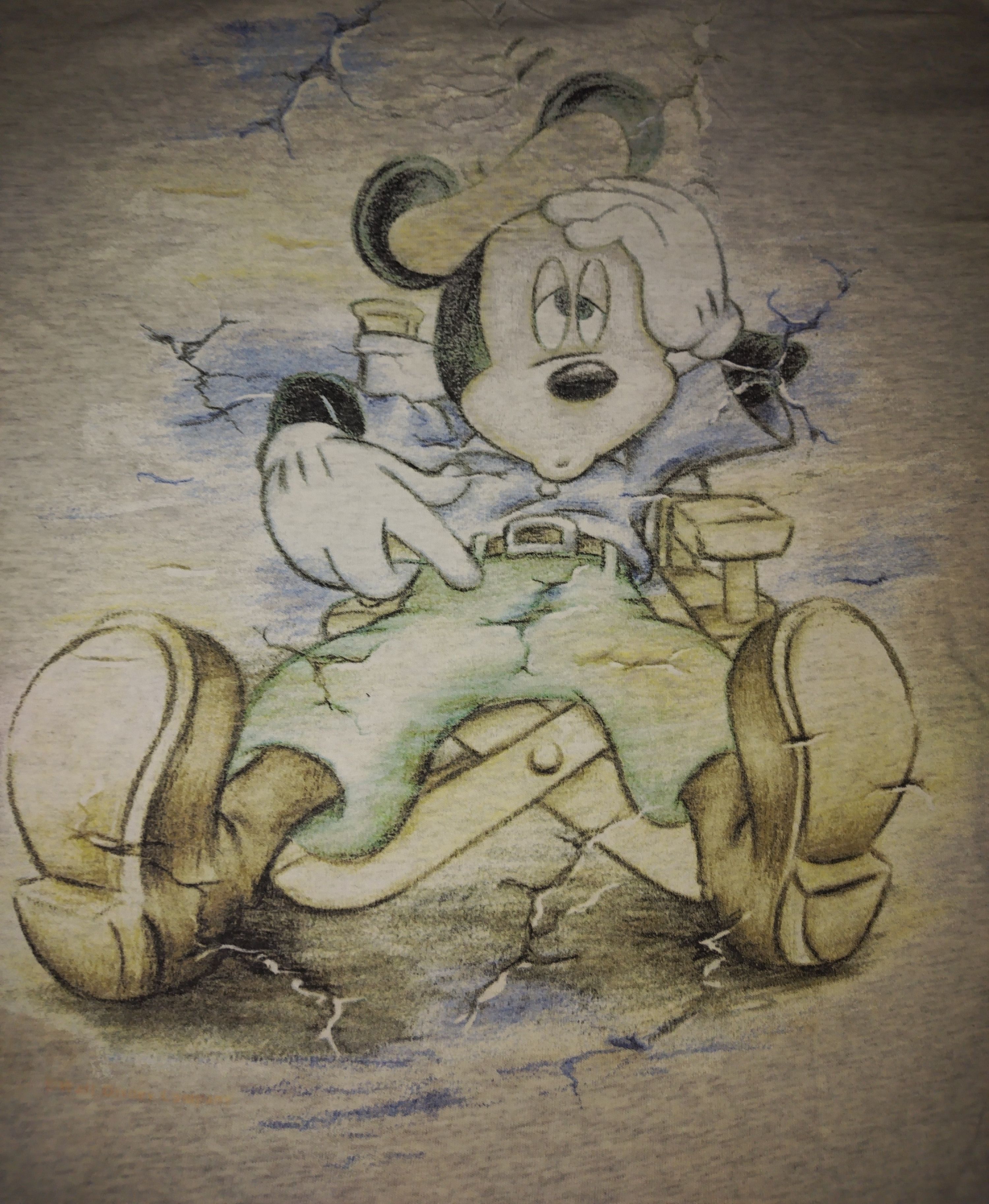 Mickey Mouse Vintage Mickey Mouse 90s Distressed Tshirt Size US L / EU 52-54 / 3 - 5 Thumbnail