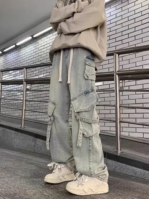 Japanese Brand HagiwarHigh Street Vintage Loose Fit Jeans Light Blue Size US 33 - 7 Thumbnail