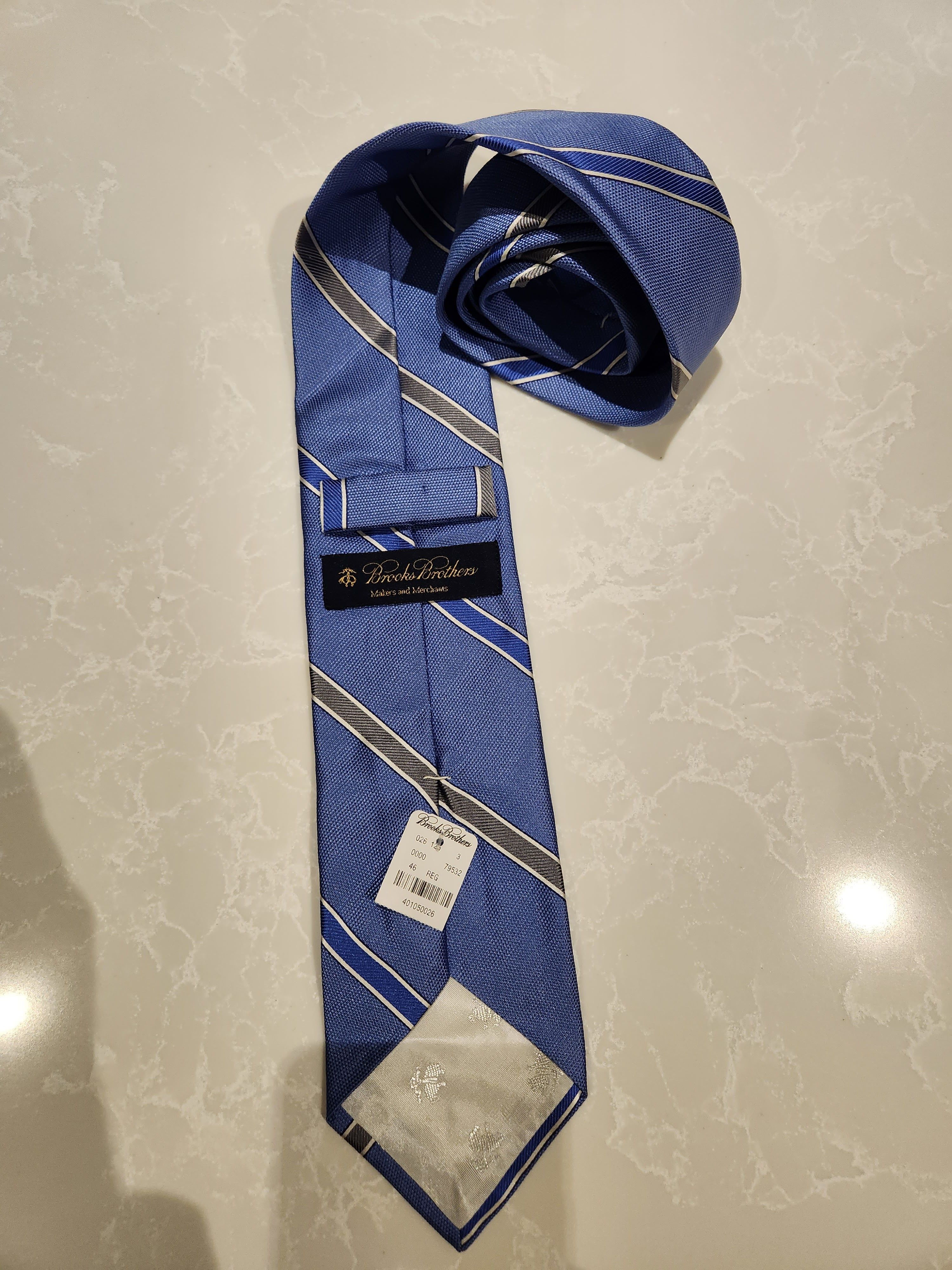 Brooks Brothers Preppy Blue Neck Tie Made in USA Size ONE SIZE - 4 Thumbnail