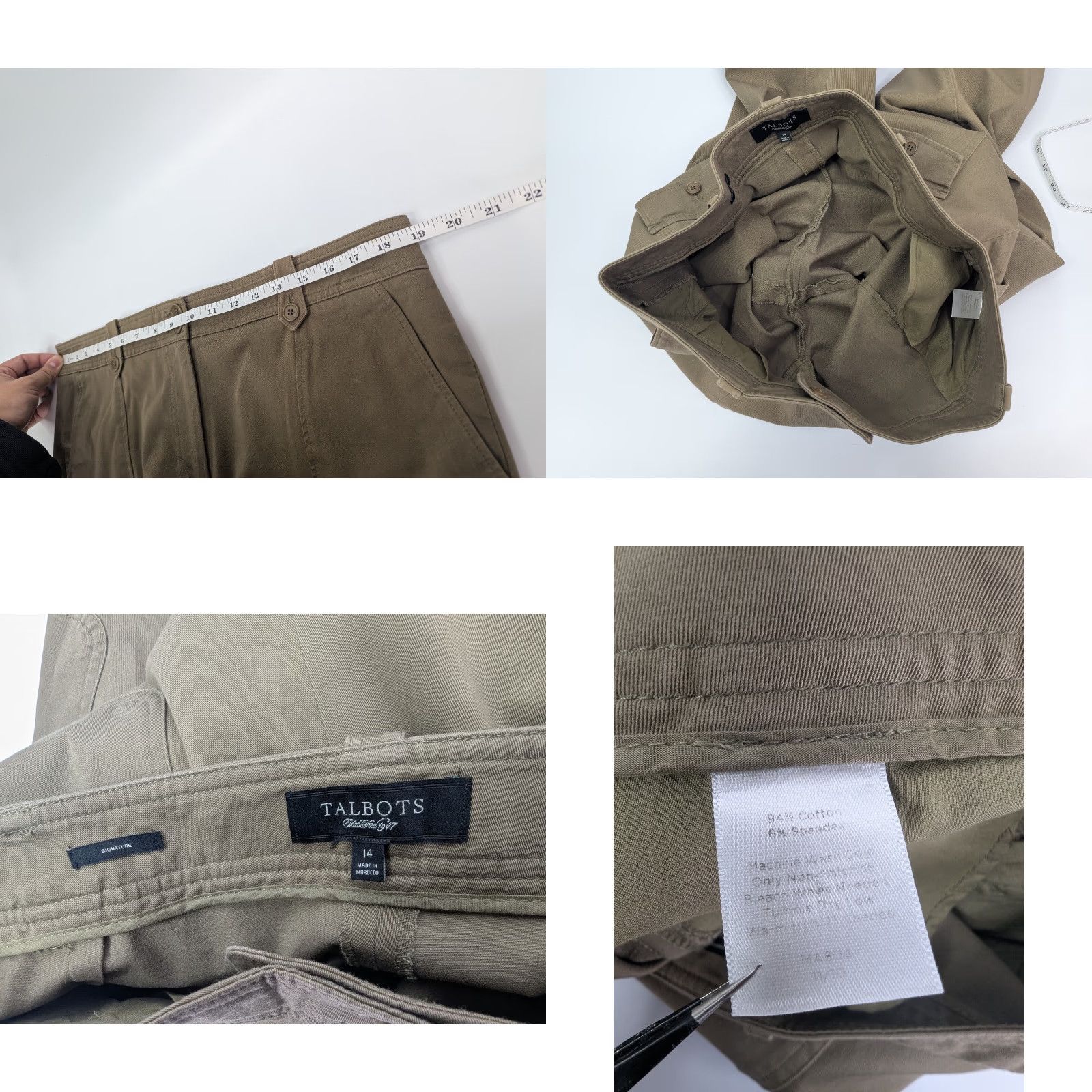 Talbots Talbots Womens Pants Olive Size 14 Capri Cargo Cotton Blend Signature Front Flat Front Button Zip Green 14 Womens Pants Capri Jeans Capris Capris? Size 36" / US 14 / IT 50 - 8 Thumbnail