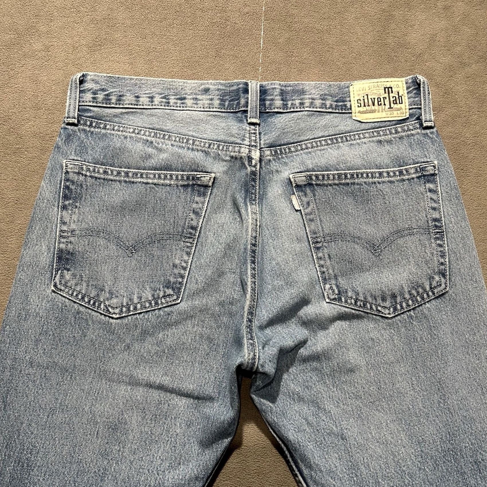 Levi's VINTAGE Levi's Silvertab Jeans Mens 33x30 Blue Denim Straight Leg Light Wash Jeans Regular Mens Size US 33 - 4 Thumbnail