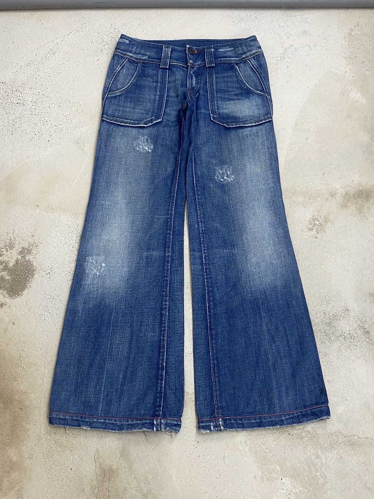 Diesel × JNCO Diesel Italy Designer Style Baggy Loose Fit Low Rise Size US 27 - 1 Thumbnail