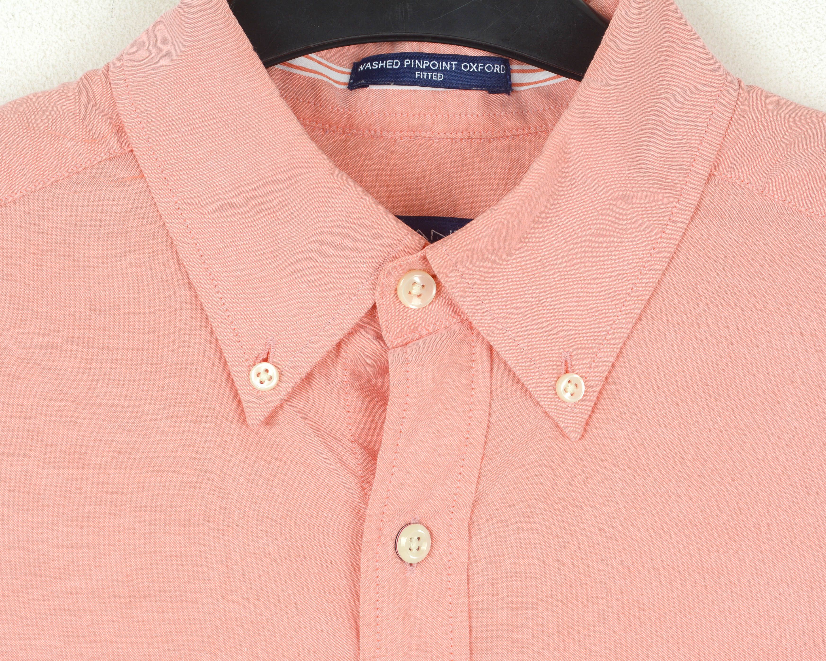 Gant Mens M Washed Pinpoint Oxford Long Sleeved Shirt Pink Casual Size US M / EU 48-50 / 2 - 3 Thumbnail