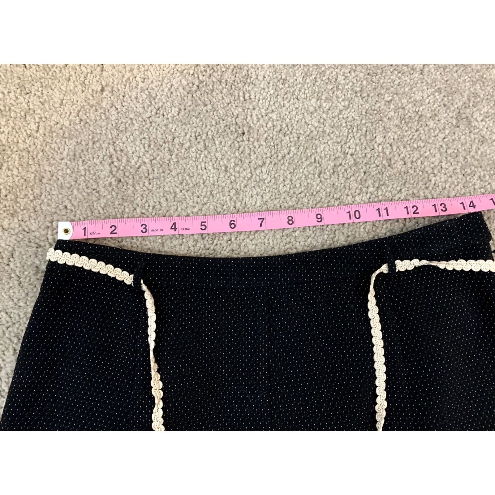 White House Black Market VINTAGE? NEW White House Black Market Skirt Women's Size 2 Knee Length Polka Dot Black Rope Belt UK? Size 26" / US 2 / IT 38 - 4 Thumbnail