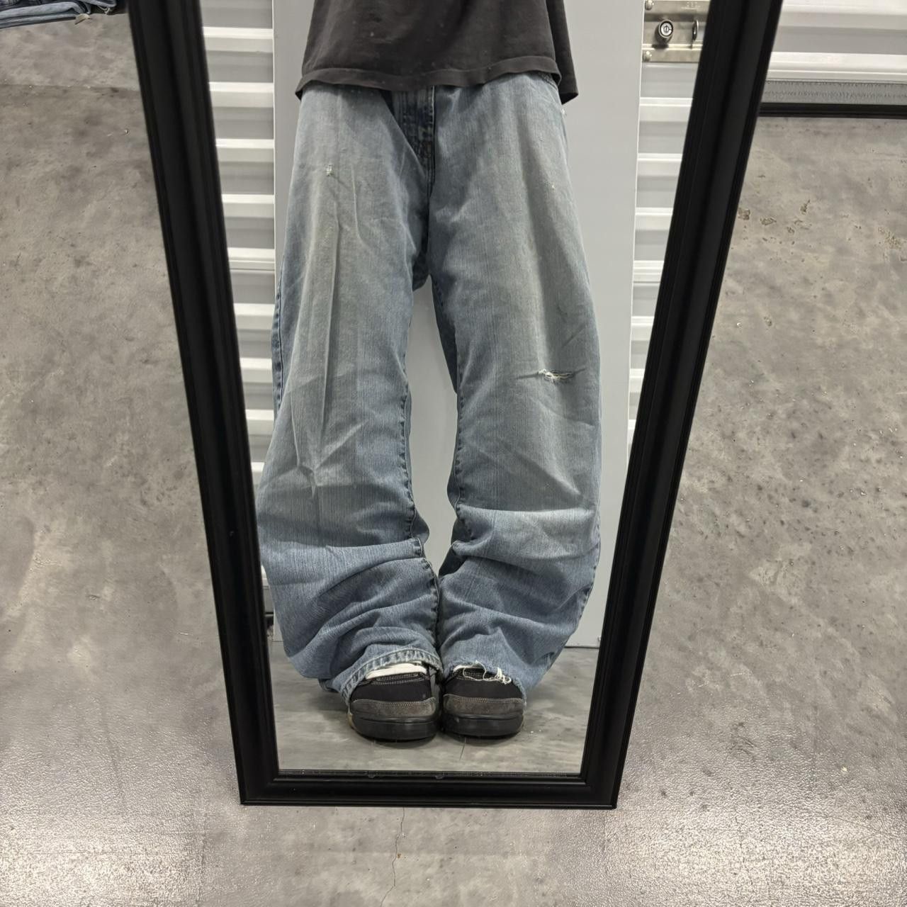 Japanese Brand × Vintage Crazy Vintage Y2K/2000s Baggy Faded Light Wash Skater Wide Leg Denim Jeans! Size US 38 / EU 54 - 1 Thumbnail