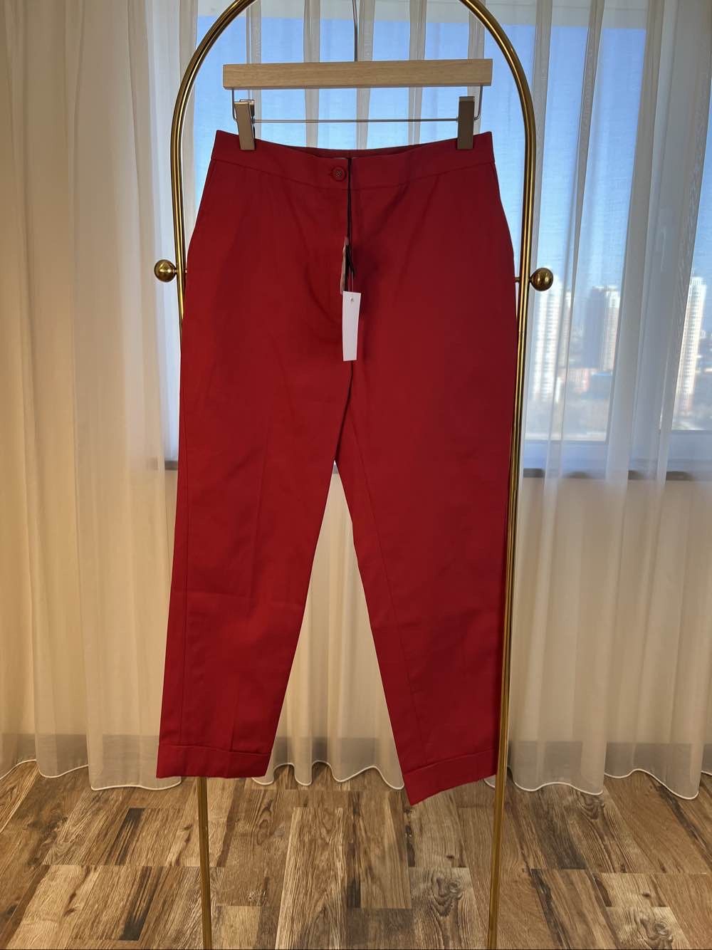 Bottega Veneta Bottega Veneta Red Cotton Pants Size 42 Size 28" / US 6 / IT 42 - 1 Thumbnail