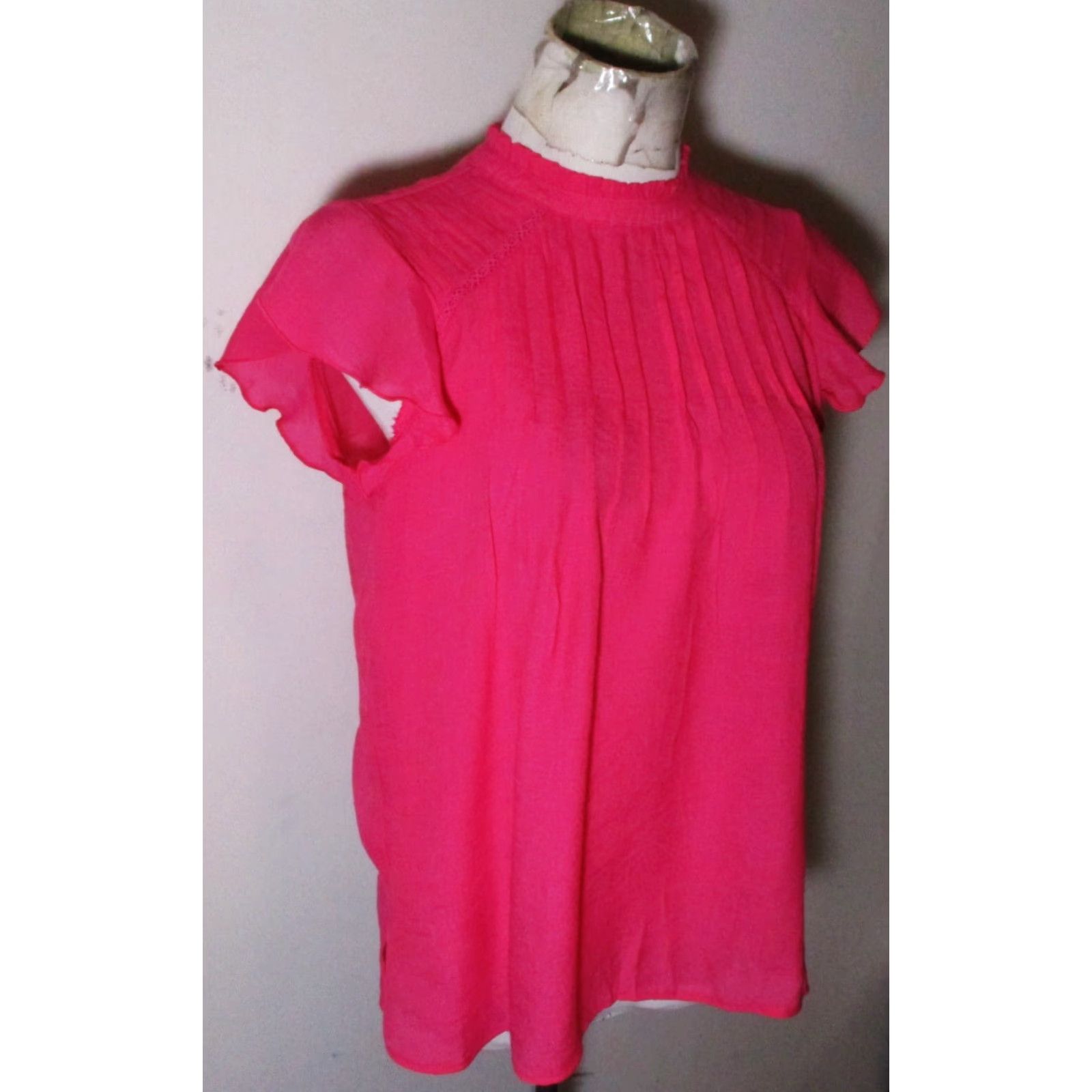 Nanette Lepore NANETTE LEPORE Pink Rayon Cap Sleeve Top S NWT Vintage No Size S / US 4 / IT 40 - 3 Thumbnail