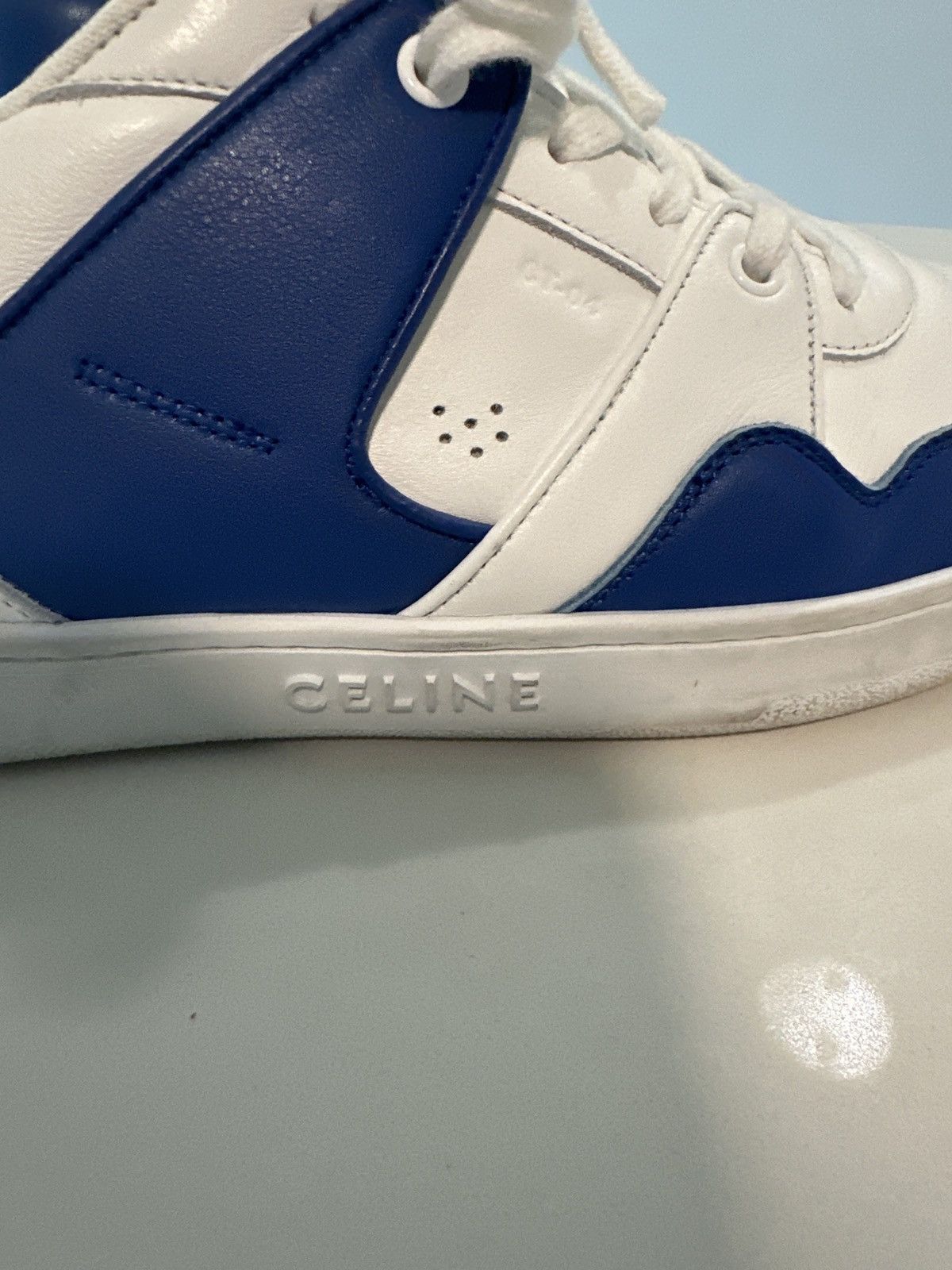 Celine White/Blue Celine CT-04 - Worn once Size US 11 / EU 44 - 4 Thumbnail