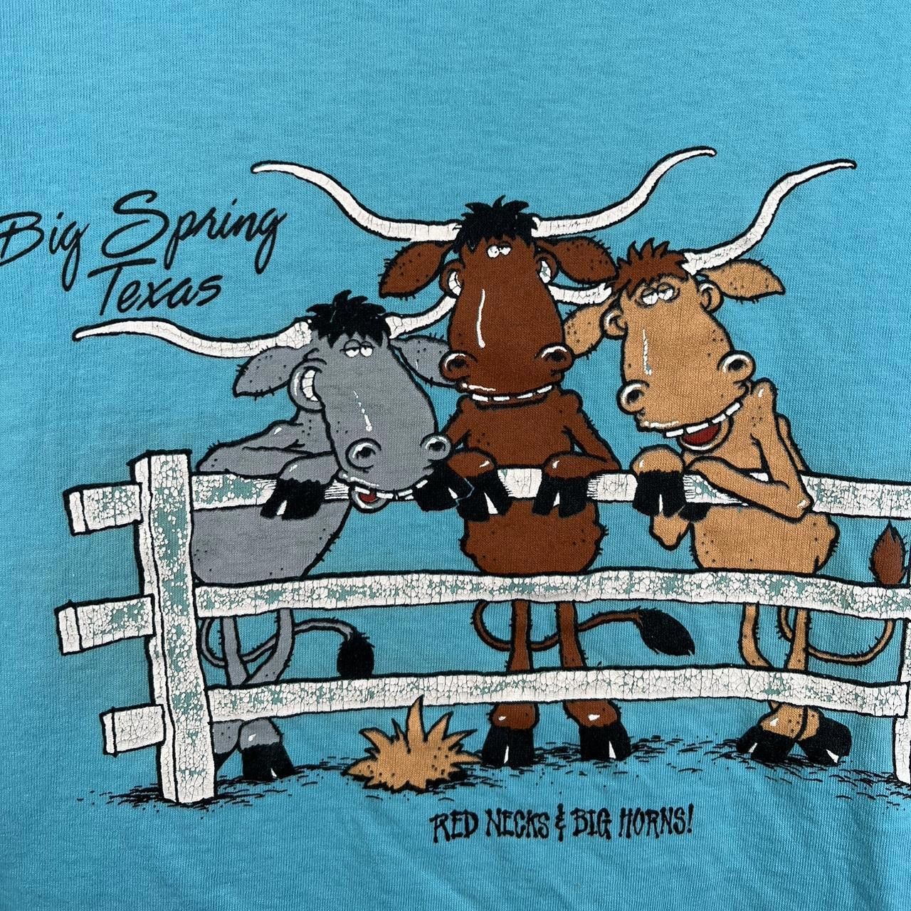 Designer Vintage Big Spring Texas Graphic T-Shirt Cartoon Cows Design Size US M / EU 48-50 / 2 - 3 Thumbnail