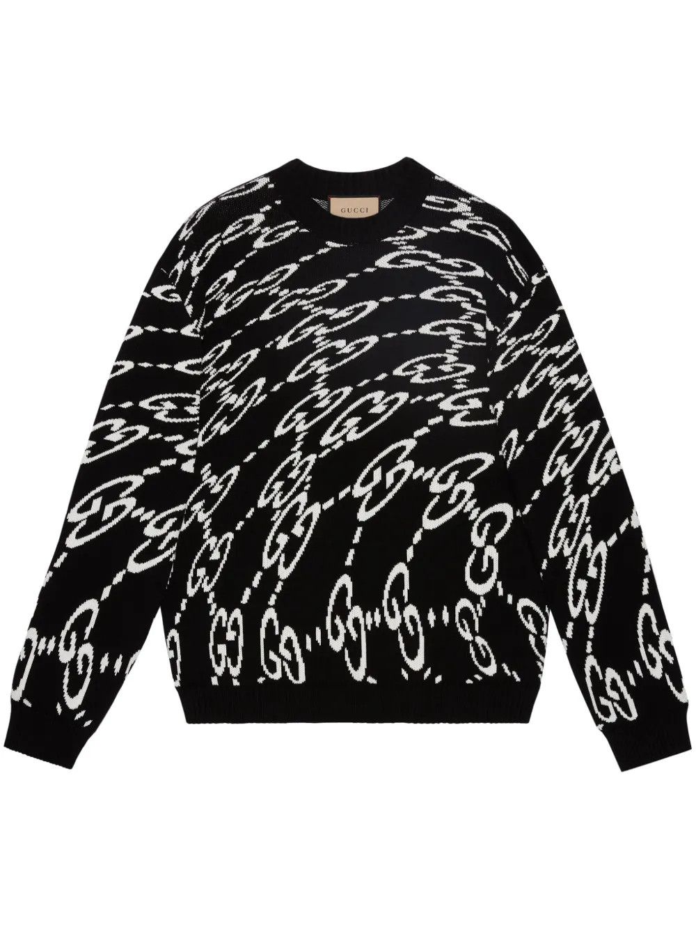 Gucci o1s1wg110225 Wavy GG Cotton Piqué Sweater in Black & White Size US S / EU 44-46 / 1 - 1 Thumbnail