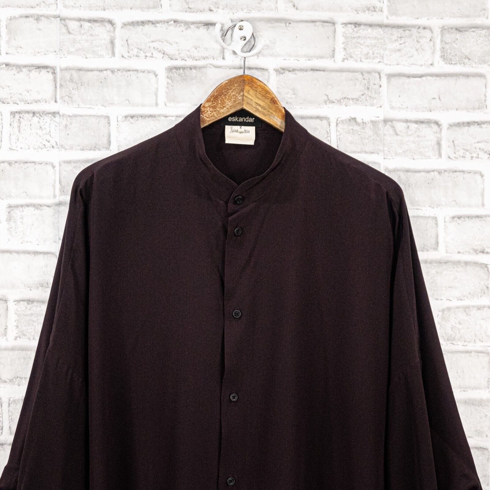 eskandar Eskandar Sz 2 100% Silk Purple Eggplant Boxy Oversize Blouse Size ONE SIZE - 12 Thumbnail