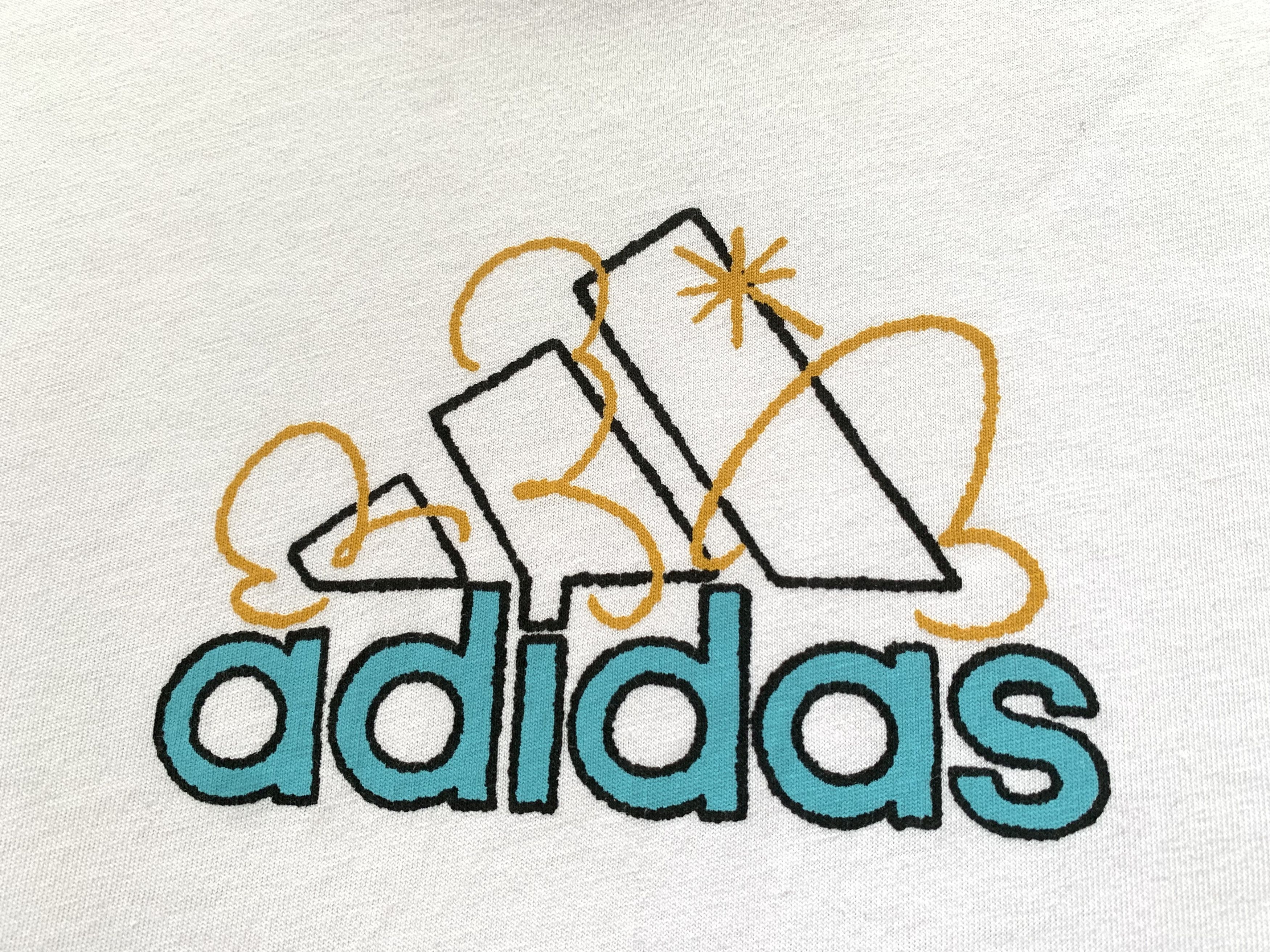 Adidas Adidas White Cotton Printed Tee 2023 Size US XL / EU 56 / 4 - 5 Thumbnail