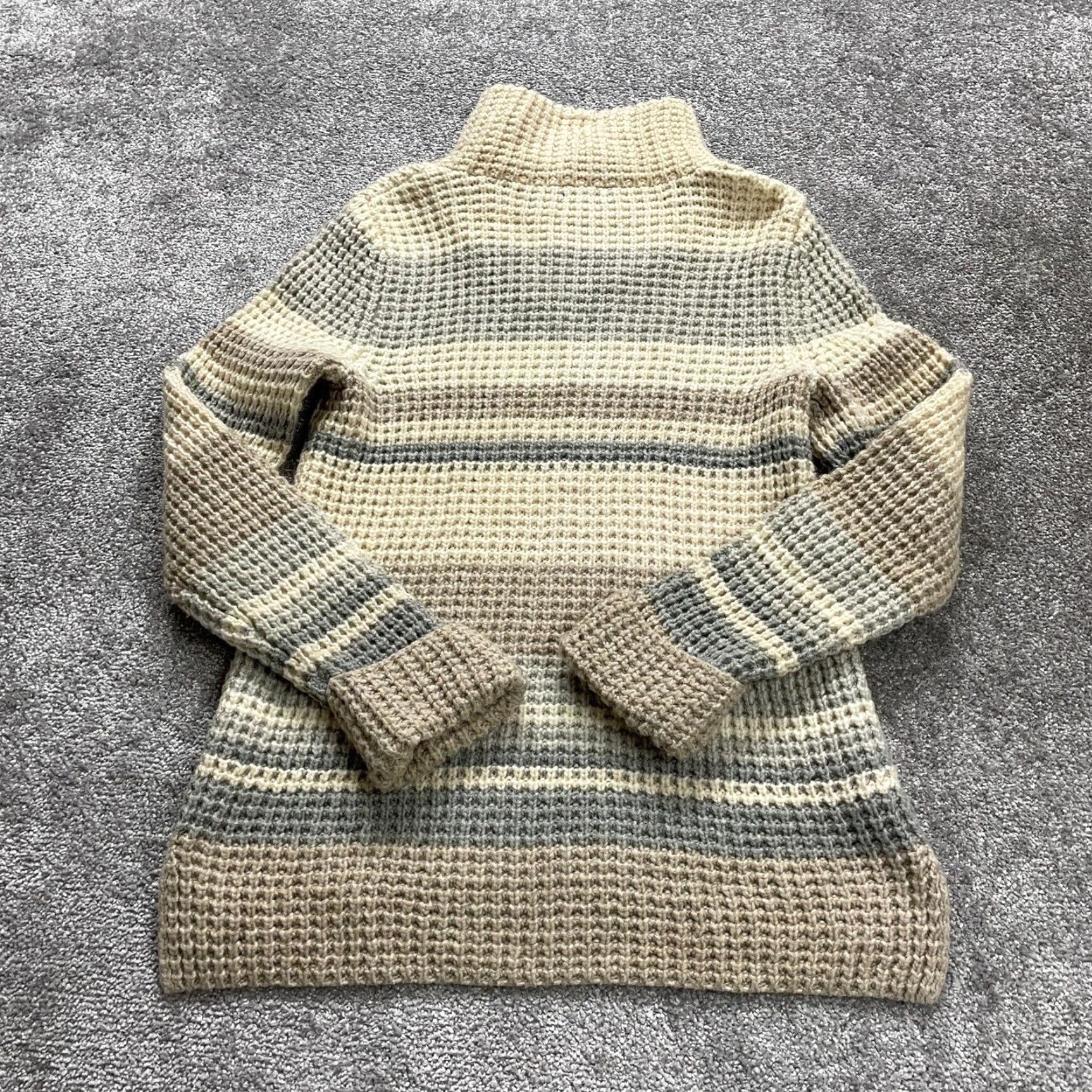 Eddie Bauer VINTAGE Eddie Bauer Chunky Knit Sweater Shirt Womens XS Beige 1/4 Zip Wool Camel Hair Pullover Winter Size XS / US 0-2 / IT 36-38 - 2 Thumbnail