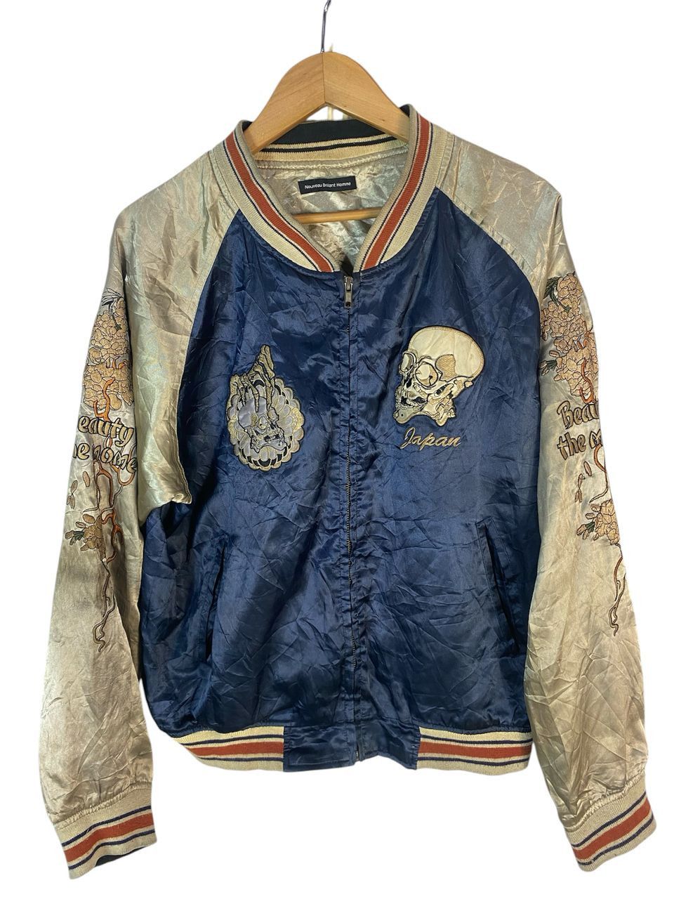 Japanese Brand Skull sukajan zipper jacket by nouveau brilliant homme Size US M / EU 48-50 / 2 - 1 Thumbnail