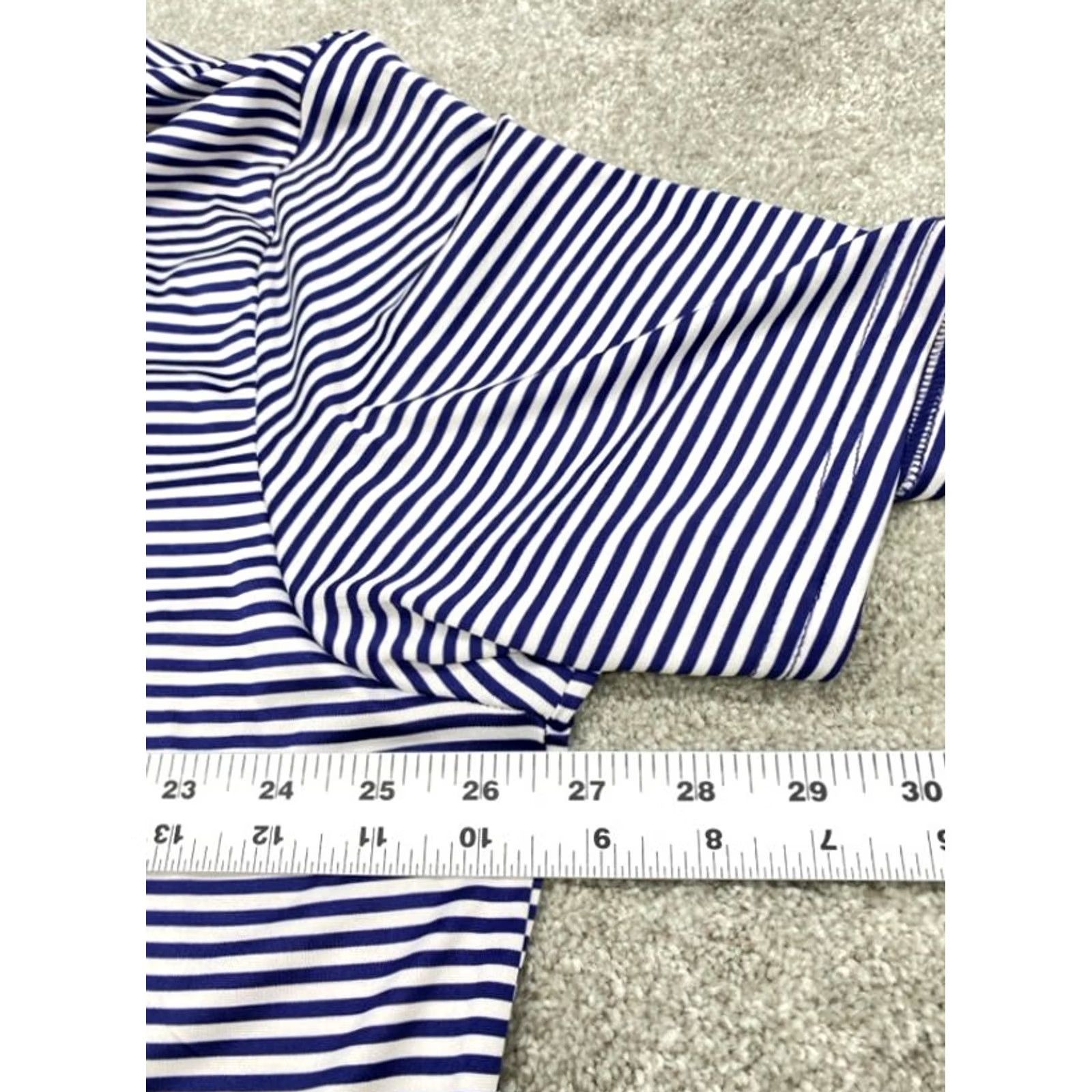 Vintage Crown & Ivy Polo Shirt Men's XL Blue Striped Casual Golf Polo Shirt XL Mens Size US XL / EU 56 / 4 - 5 Thumbnail