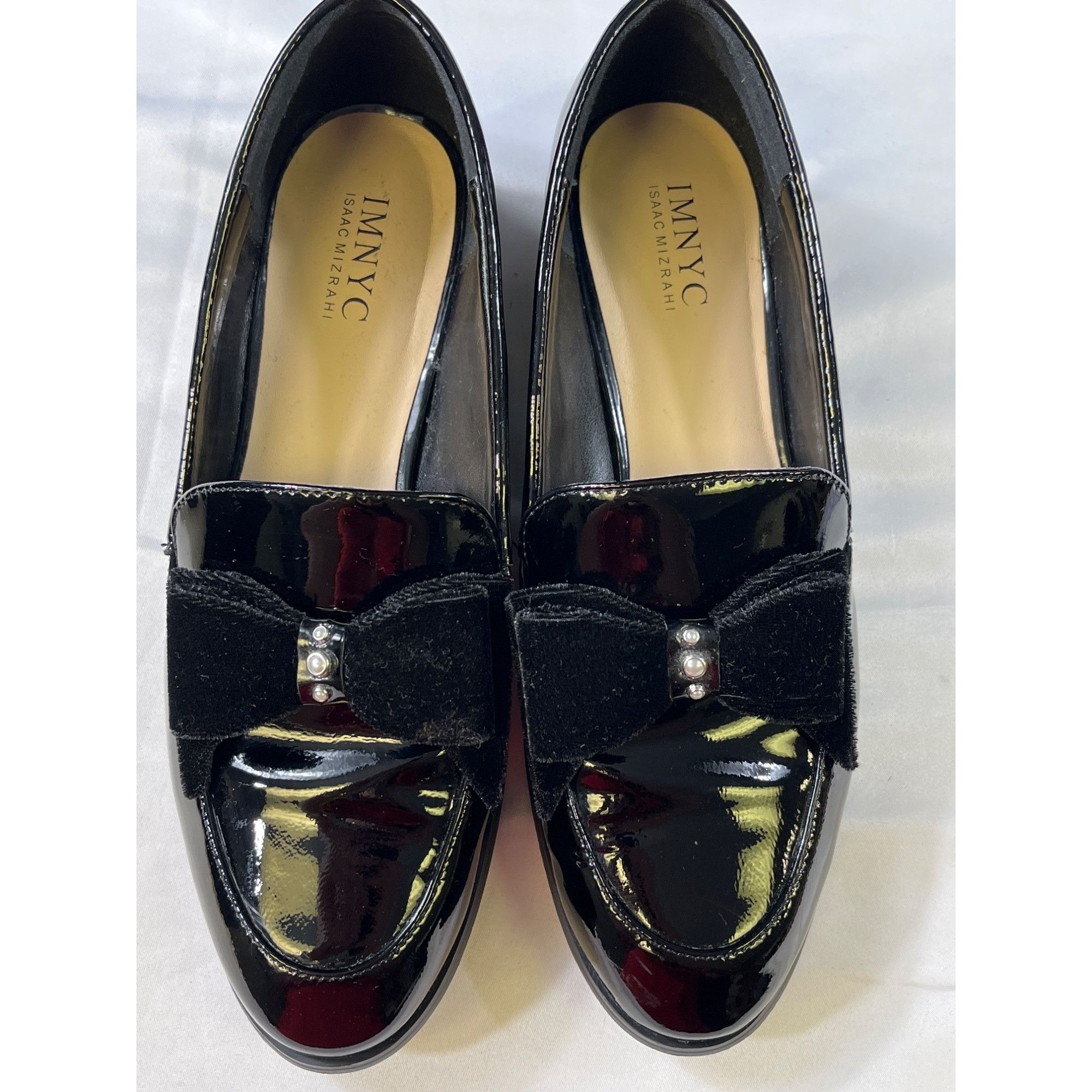 Isaac Mizrahi Isaac Mizrahi Womens Black Patent Leather Loafers With Velve Size US 7 / IT 37 - 5 Thumbnail