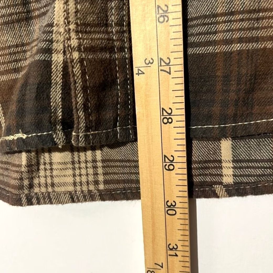 MILLY VINTAGE Old Mill Plaid Brown Button Down Long Sleeve Casual Shirt Mens Medium Brown Plaid Shirt M Long Sleeve Casual Mens Shirt Brown Size US M / EU 48-50 / 2 - 6 Thumbnail