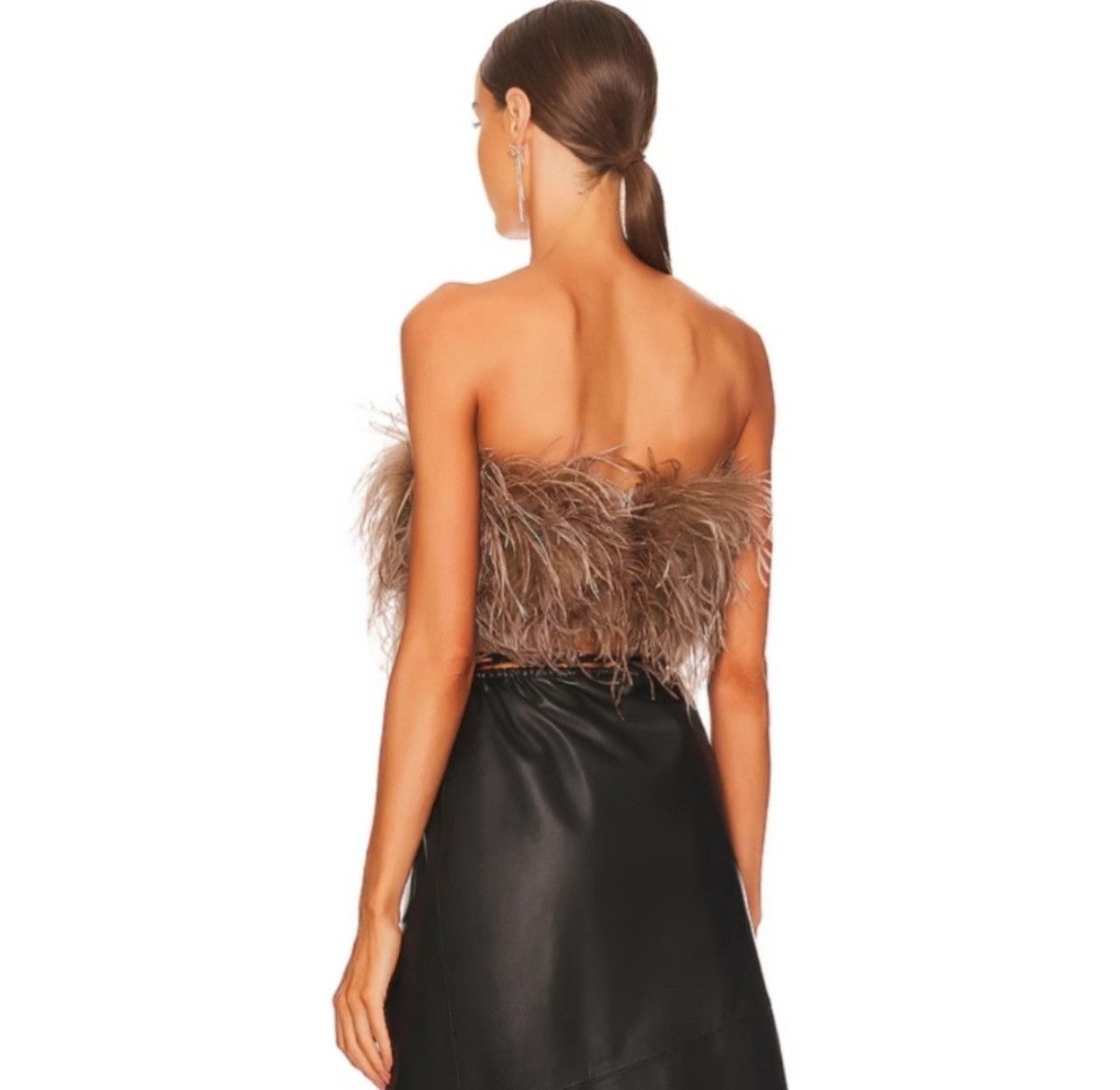 LAMARQUE New! LaMarque Zaina Ostrich Feather Bustier Top Large $275 Size L / US 10 / IT 46 - 3 Thumbnail