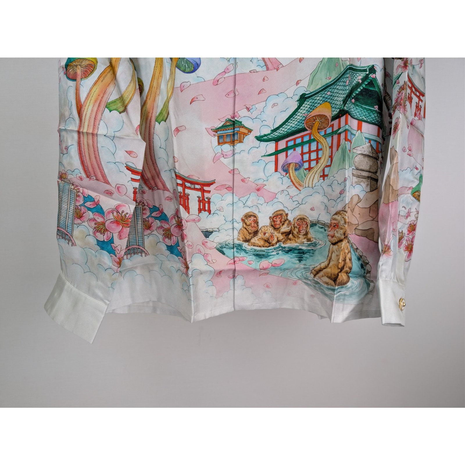 Casablanca o1rshd1 Silk Twill Cuban Collar Long Sleeve Shirt in Flowers Size US S / EU 44-46 / 1 - 4 Thumbnail