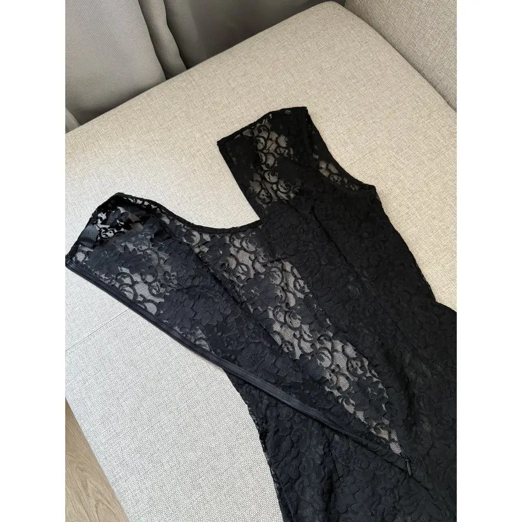 Dolce & Gabbana Dolce & Gabbana Black Floral Lace Sheer Mini Dress Size IT38 Size XS / US 0-2 / IT 36-38 - 5 Thumbnail