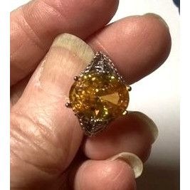 Other Yellow Citrine Oval Gemstone Ring With Intricate Silver Fili Size ONE SIZE - 4 Thumbnail