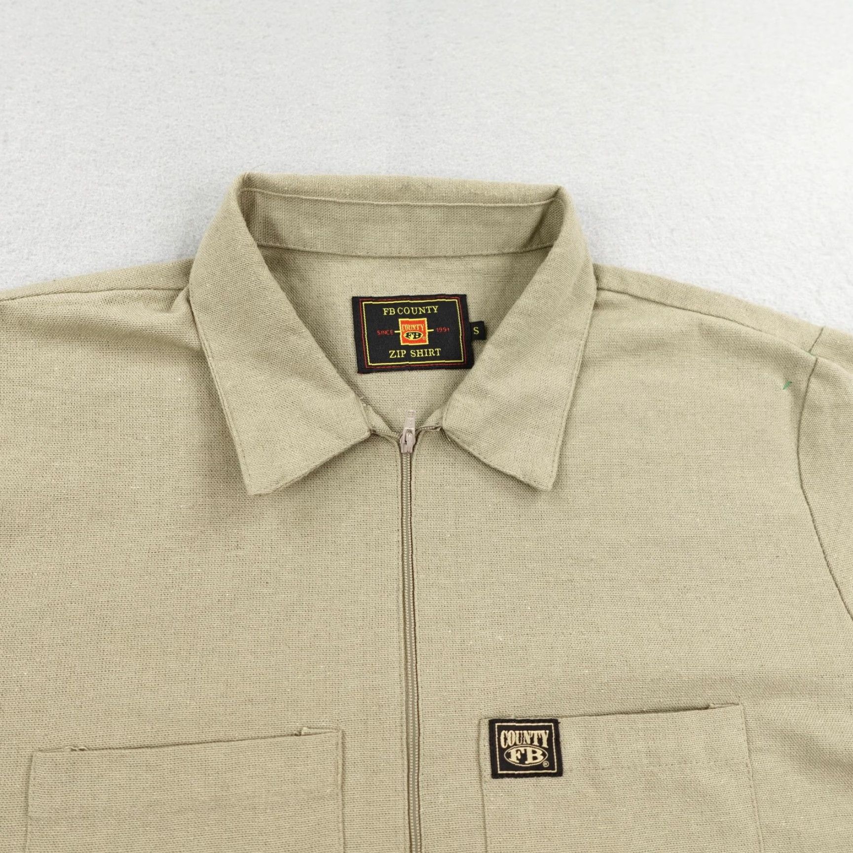 Vintage FB County Shirt Men Small Khaki 1/2 Zip Pullover Work Utility Mechanic Grunge Beige Outdoor N/A Mens Size US S / EU 44-46 / 1 - 2 Thumbnail