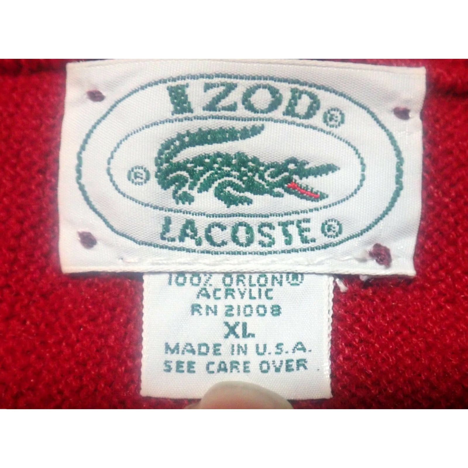 Izod VINTAGE Izod Lacoste Sweater Shirt Mens XL Burgundy V-Neck Pullover 50s 60s 70s Made in USA Mens XL Burgundy Size US XL / EU 56 / 4 - 4 Thumbnail