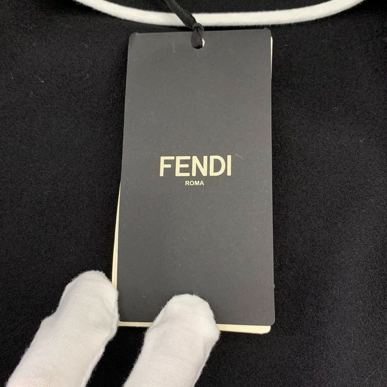 Fendi FENDI Black Wool Lapel Single Breasted Long Coat Size XXS / US 00 / IT 34 - 7 Thumbnail