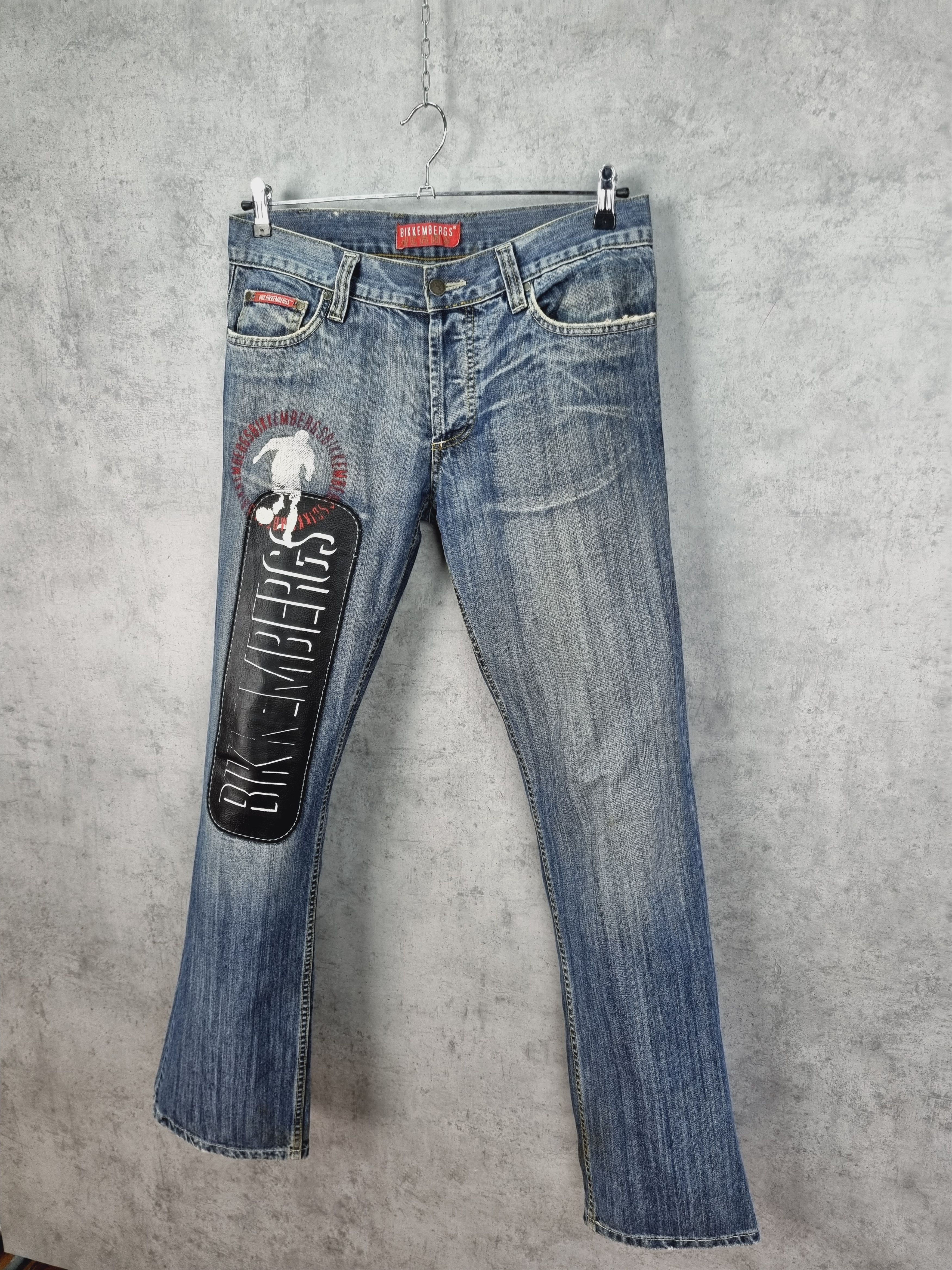 Dirk Bikkembergs × Vintage Bikkembergs Jeans Leather Patch Big Logo Denim Pant Size US 32 / EU 48 - 8 Thumbnail